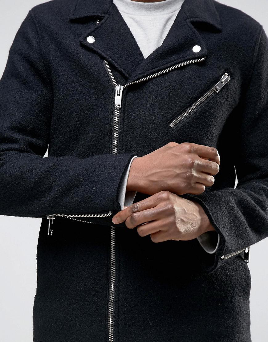 Biker wool best sale coat