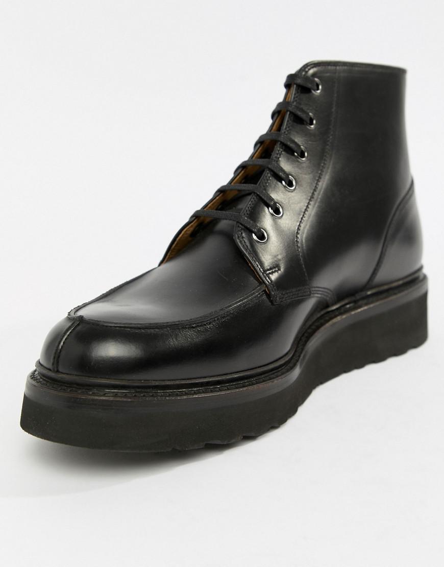 Grenson Buster Lace Up Boots In Black 