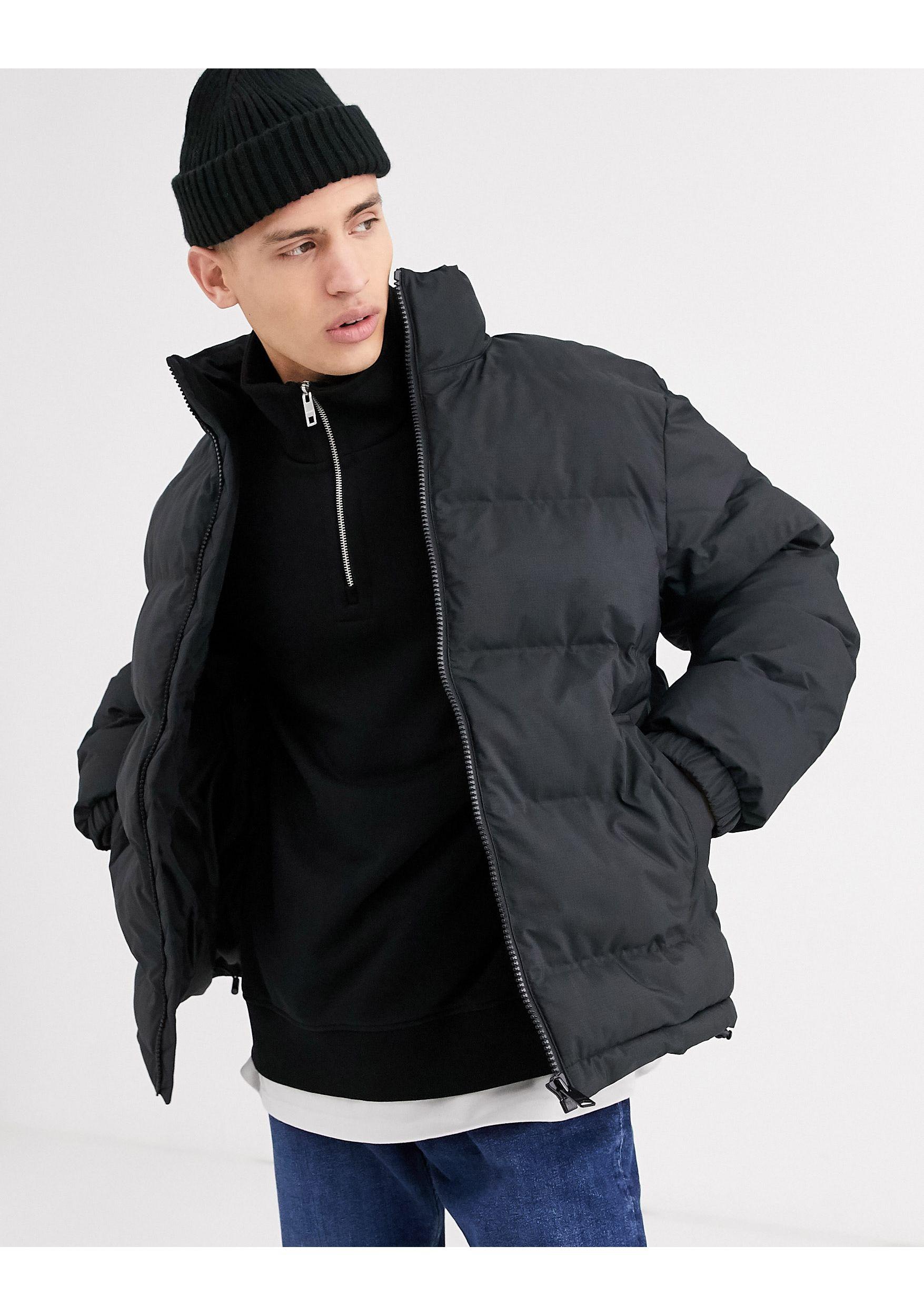 Weekday Cole Puffer Jacket in Gray for Men | Lyst
