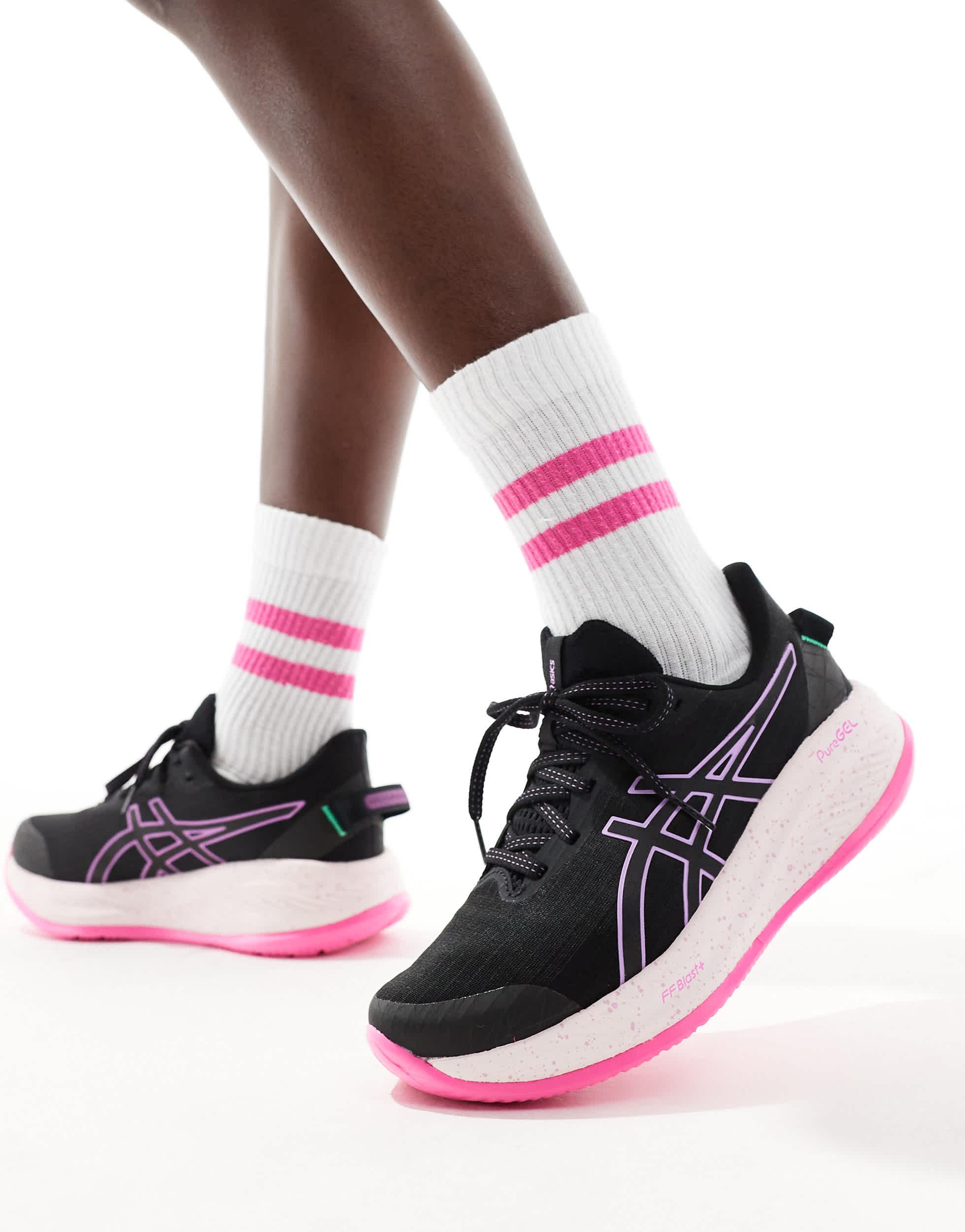 Lite Show Asics Preto Com Rosa Asics Cumulus Tenis Feminino Asics