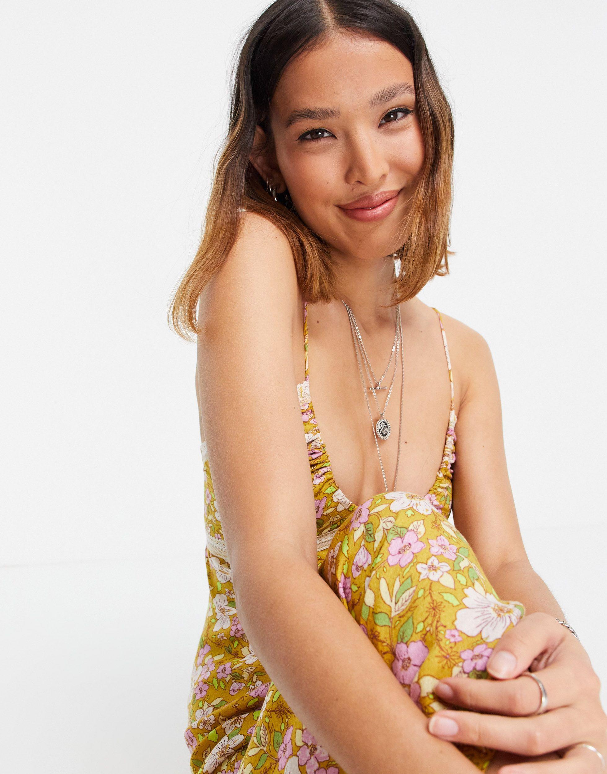 Maxi Slip Dress in Yellow 