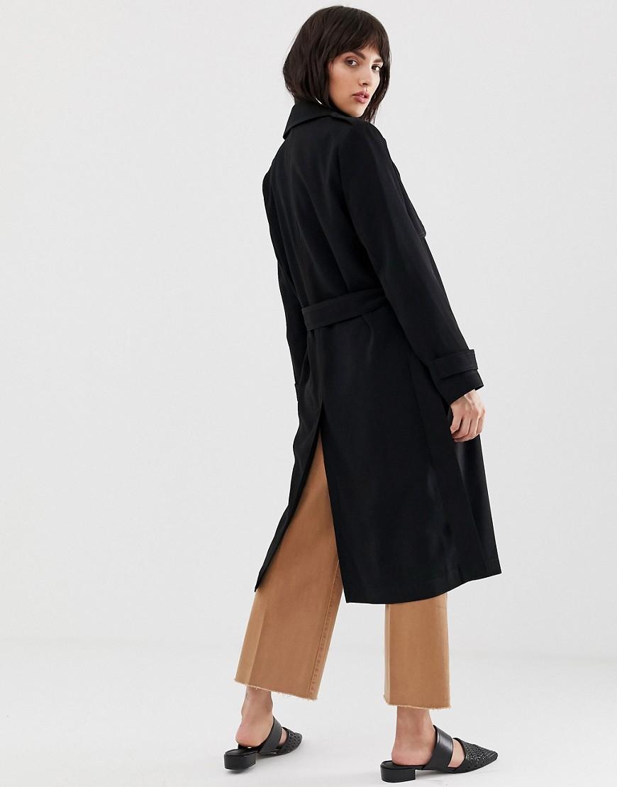 mango button front mid length coat