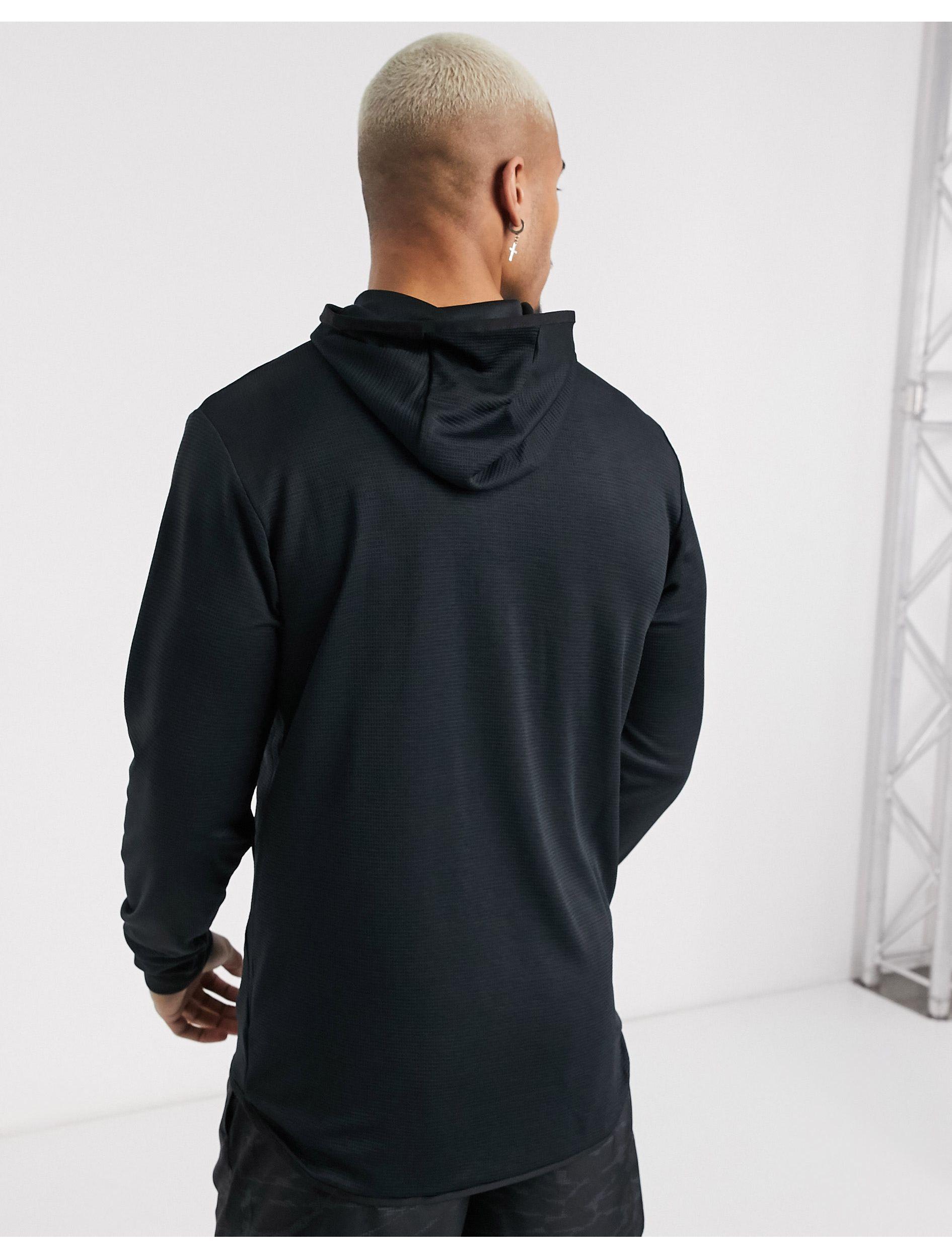 New Balance Synthetic Running Tenacity Quarter Zip Hooded Jacket in Black  for Men | Lyst