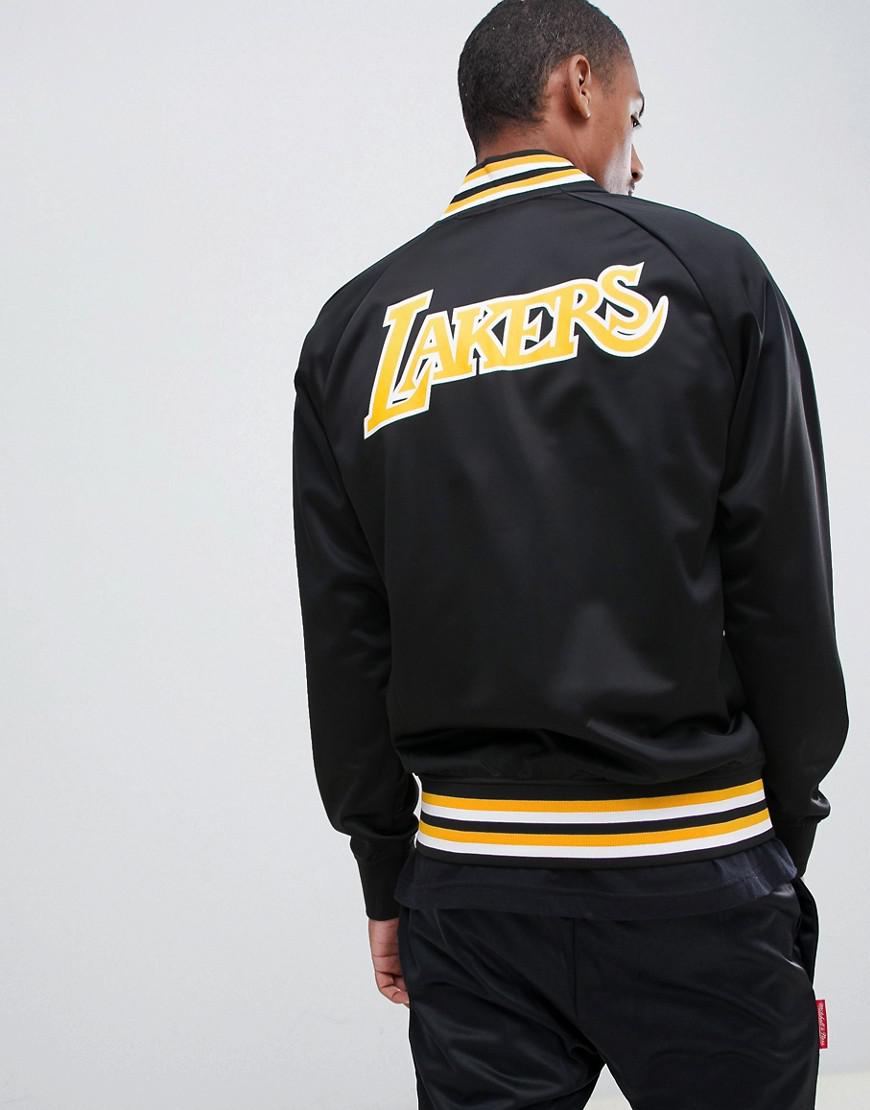 Mitchell & Ness L.a. Lakers Track Jacket In Black for Men