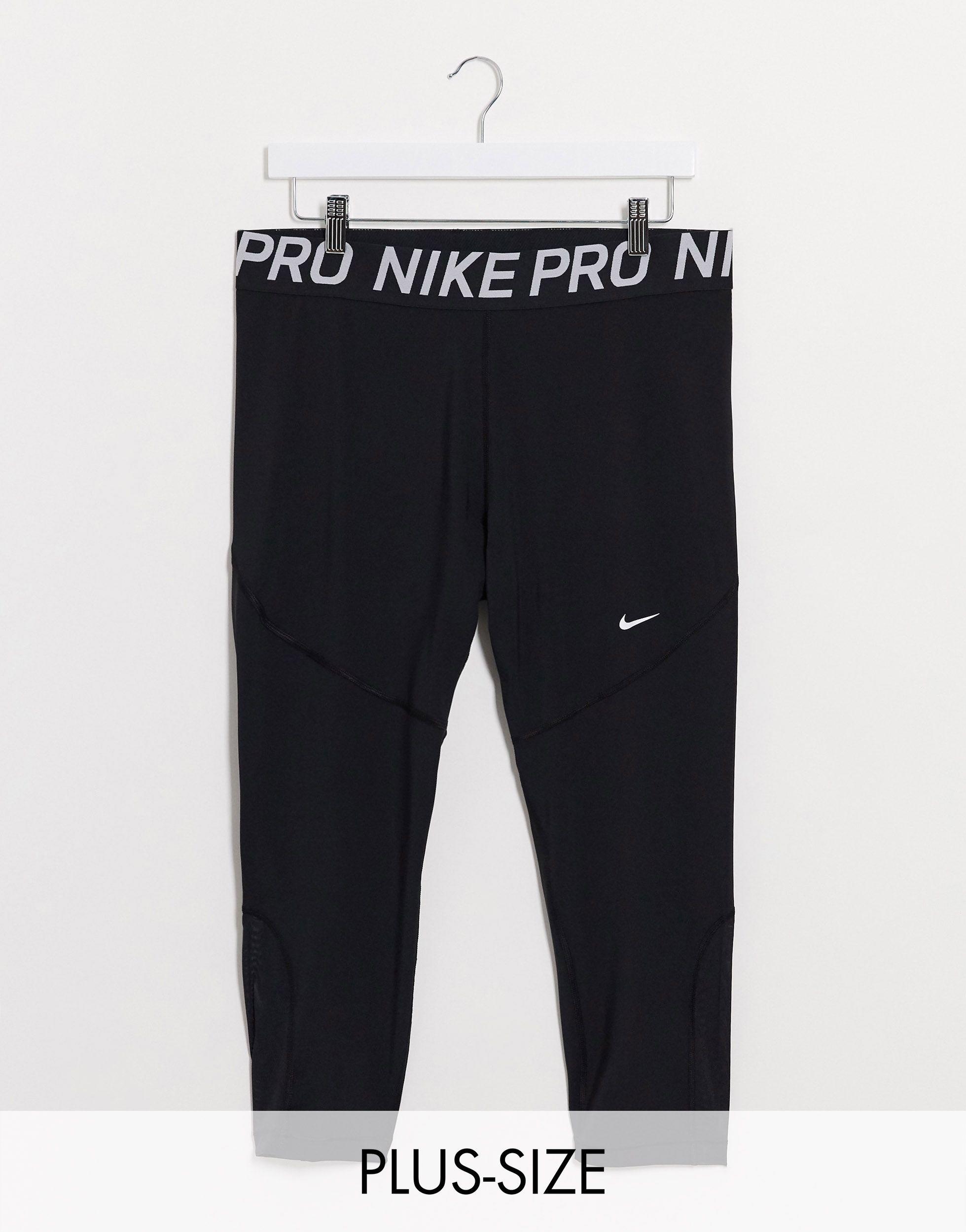 Nike Nike Plus Training Pro Cropped leggings in Black - Lyst