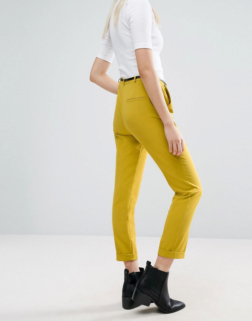 yellow cigarette pants