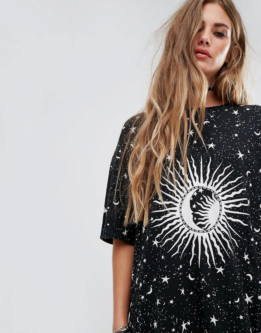 moon and stars t shirt dress