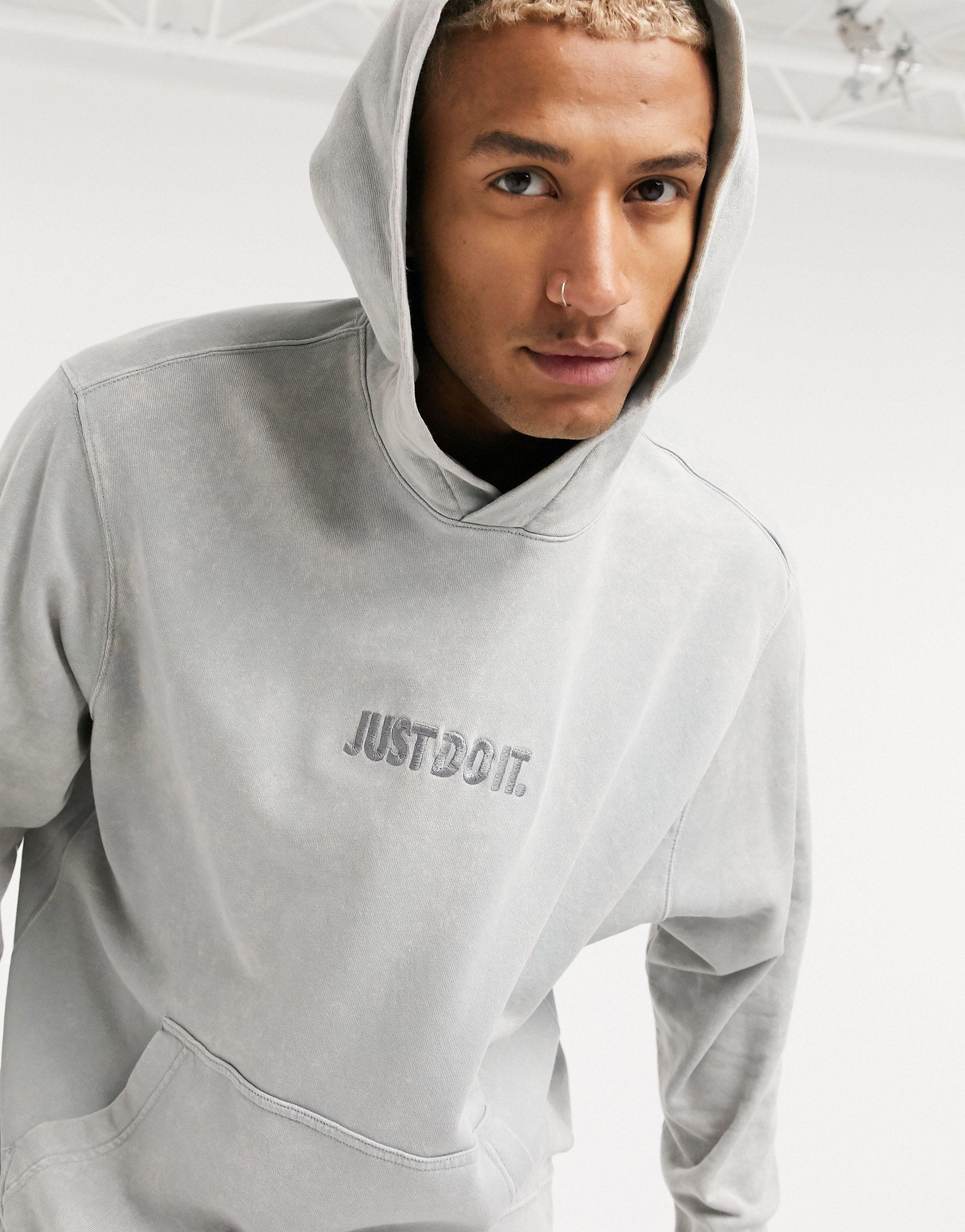 Sudadera con capucha en desgastado just do it Nike de hombre de color Gris  | Lyst