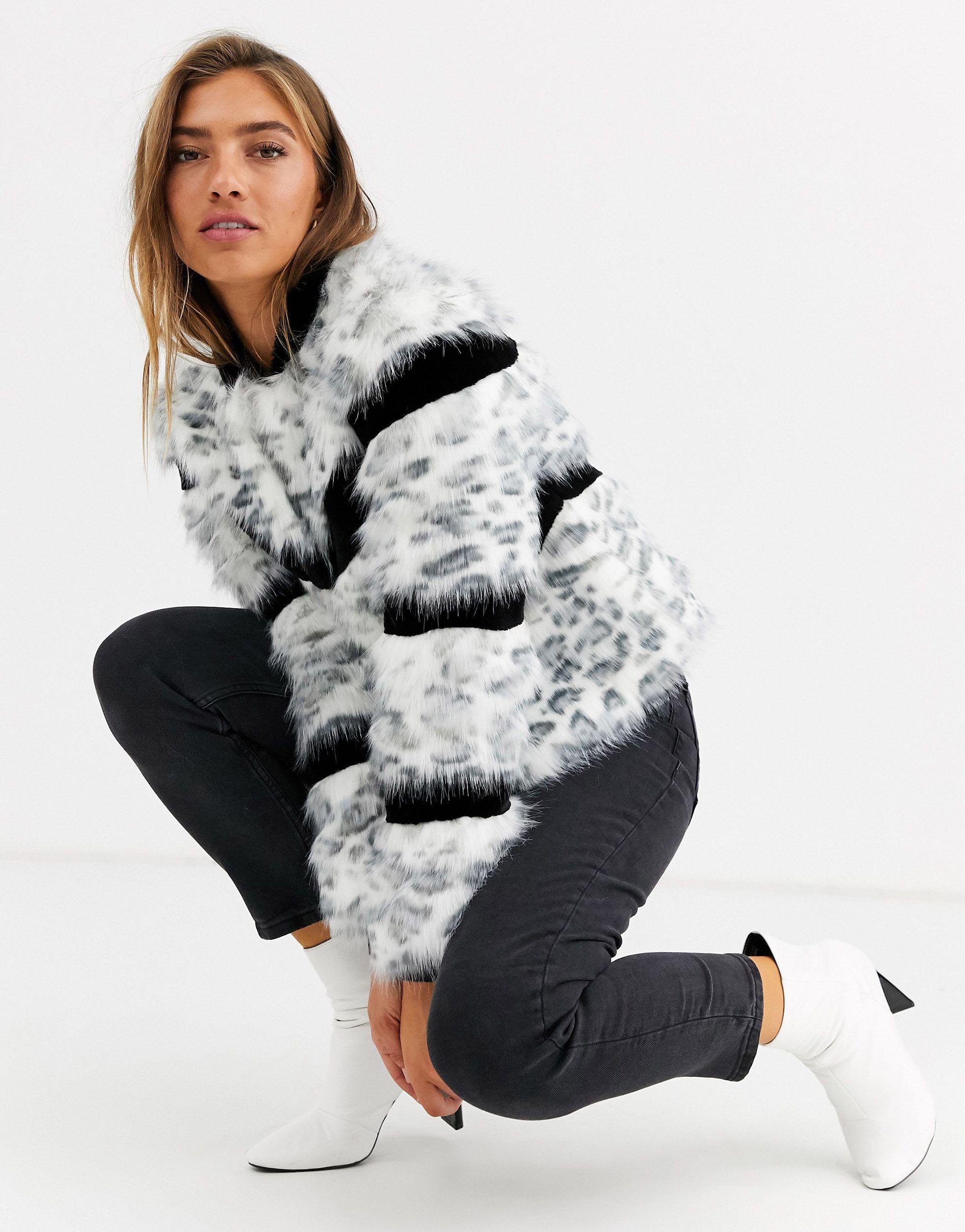 Urbancode short coat in faux fur mix Clearance