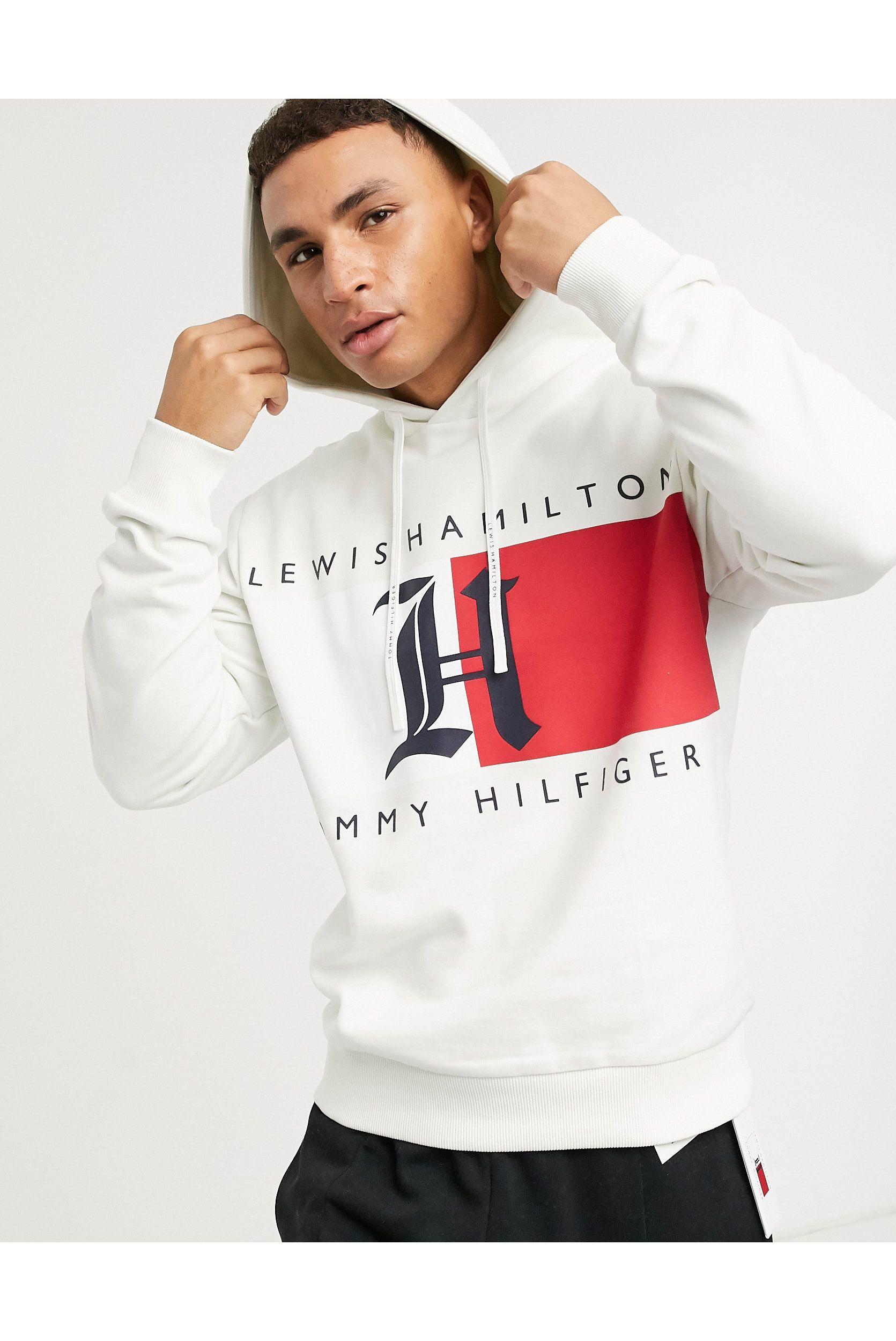 decide Nursery rhymes Thought Tommy Hilfiger X Lewis Hamilton Fleece Logo Hoodie in White for Men | Lyst