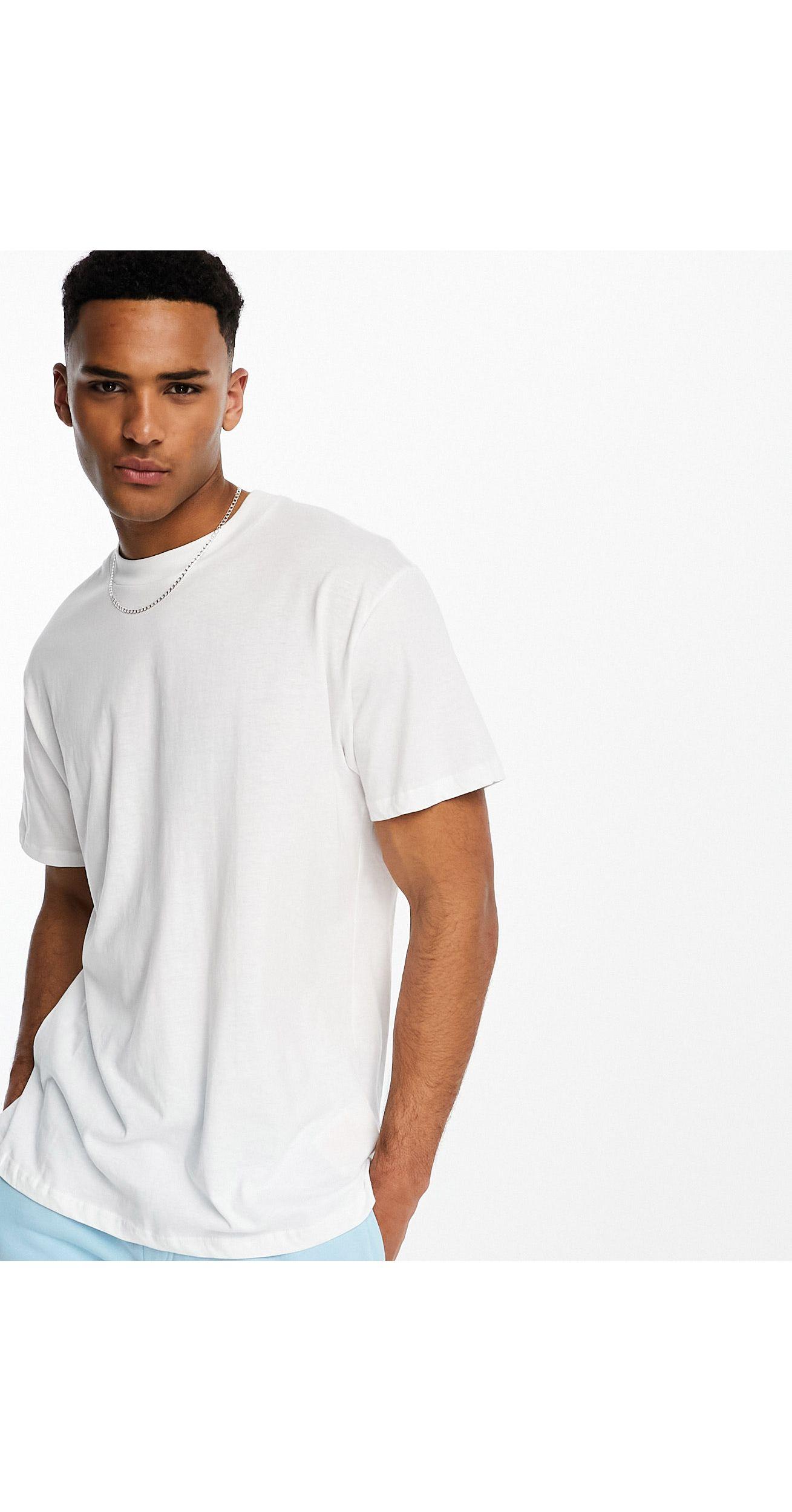 Brave Soul – hochgeschlossenes oversize-t-shirt in Weiß für Herren | Lyst DE