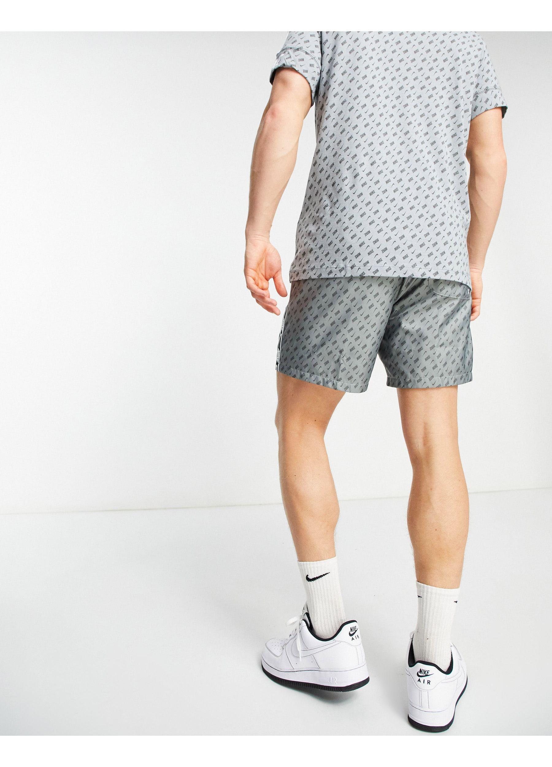 Nike Repeat Pack All Over Logo Print Woven Taping Shorts in Gray for Men |  Lyst