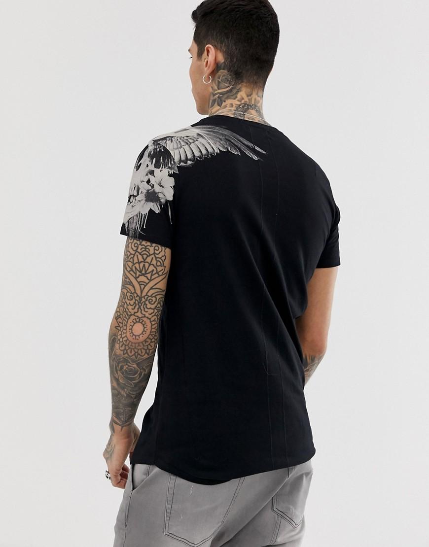 Religion Denim T-shirt With Feather 