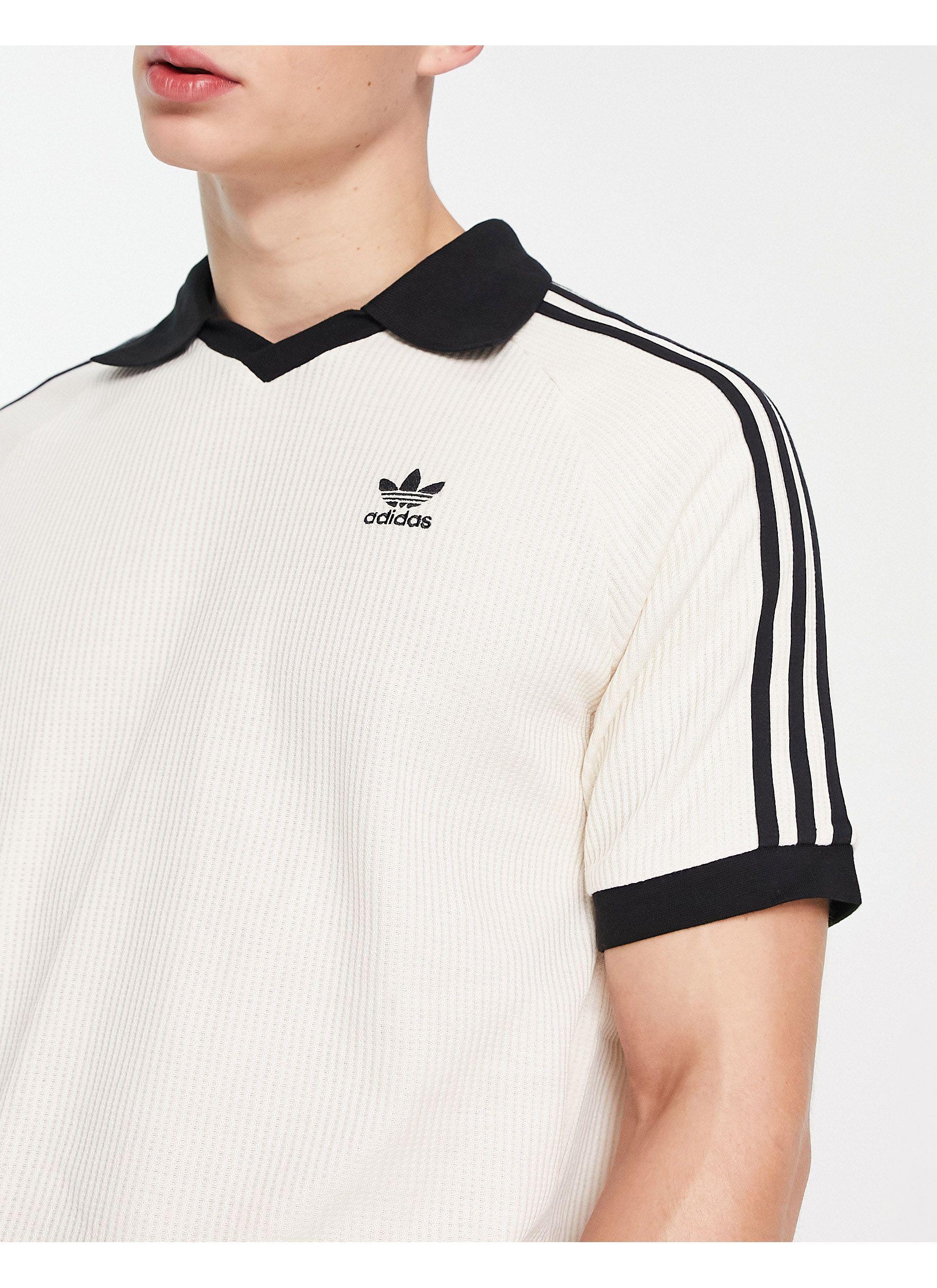 Related As Uluru adidas Originals 3 Stripe Waffle Polo in White for Men | Lyst