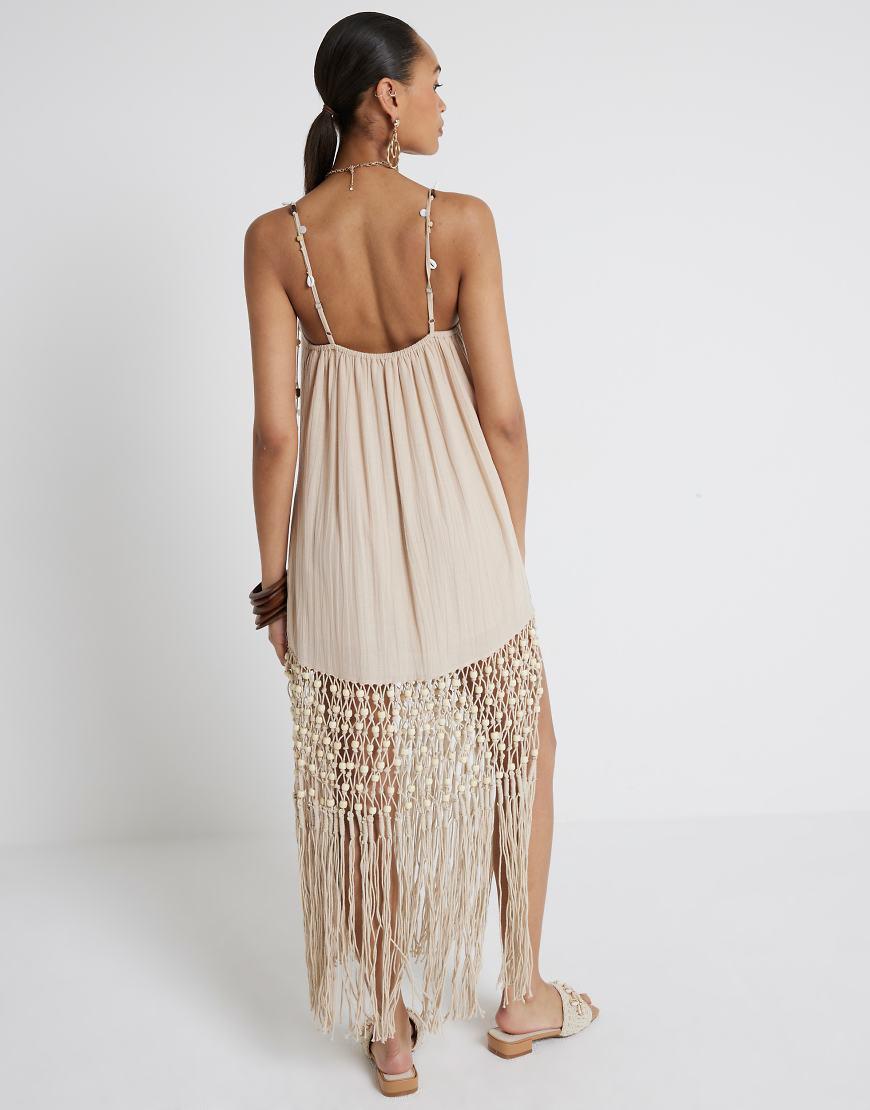 river island brown flower print tassel maxi dress Daphne Brown Floral Ruffle Maxi Dress