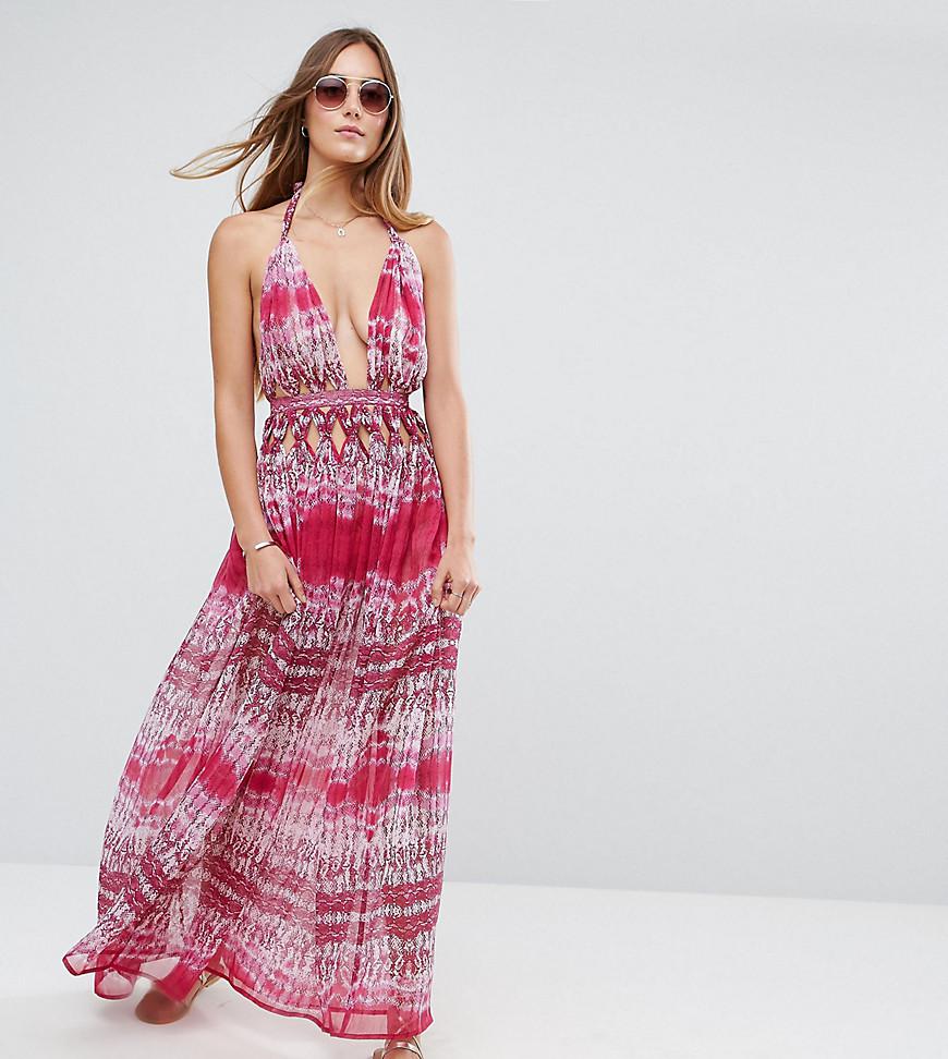 pink snake print maxi dress
