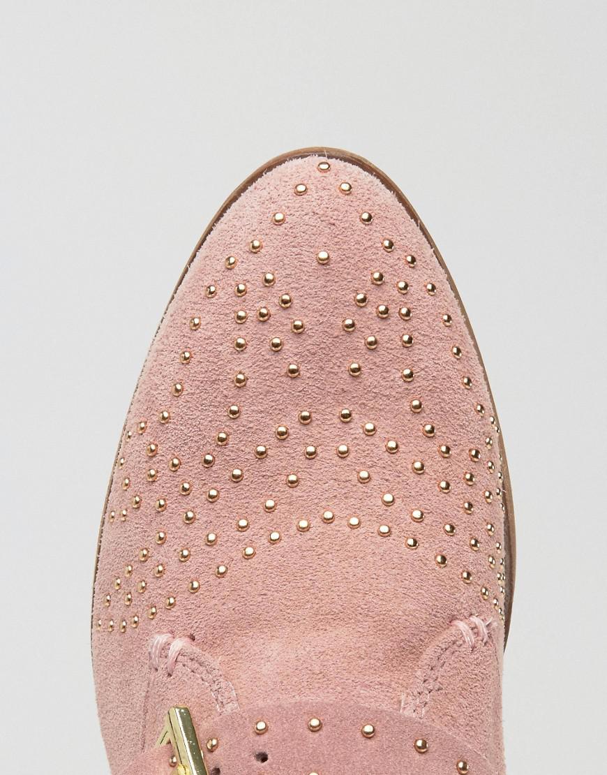 blush suede ankle boots