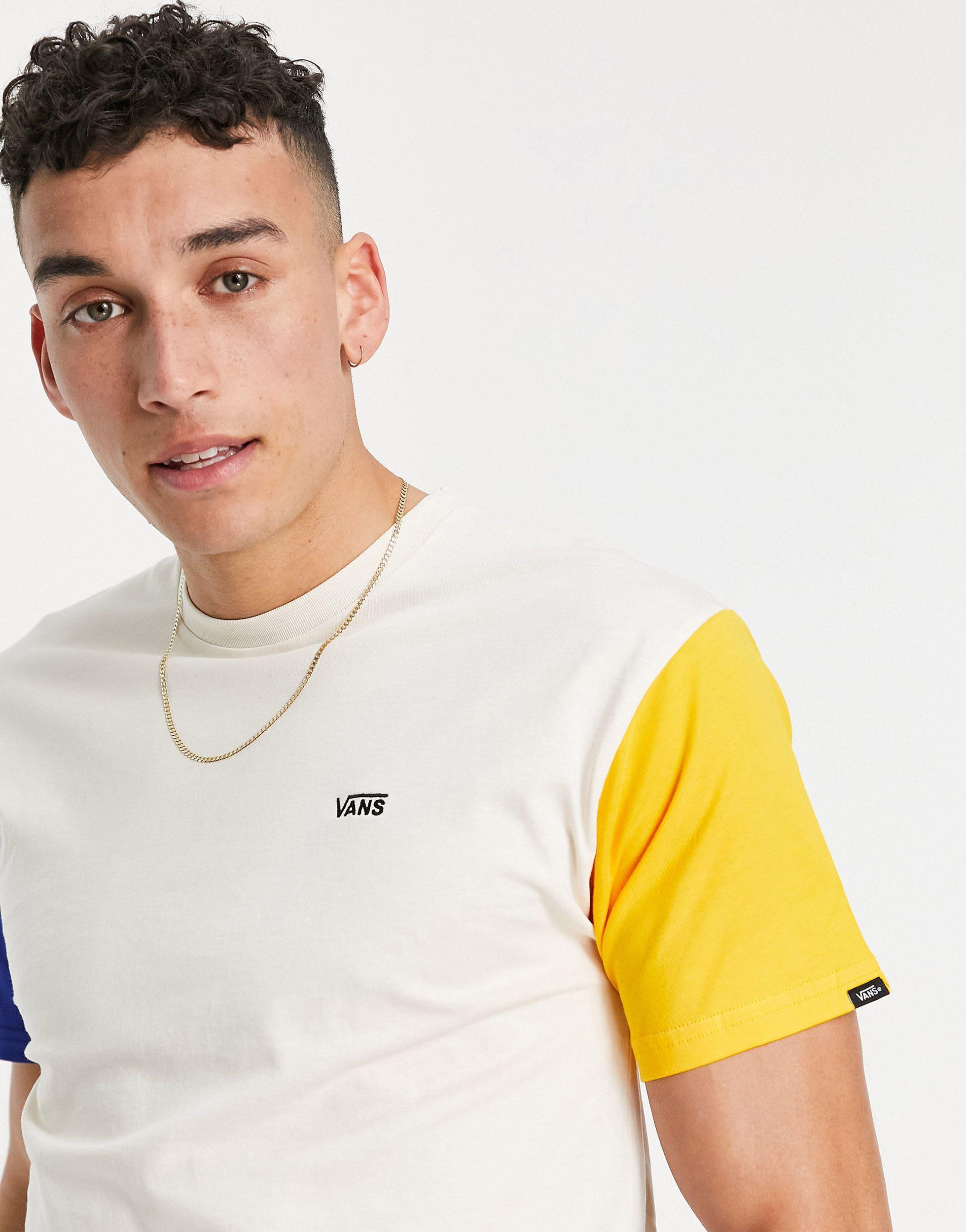 t-shirt colorblock color crema di Vans 