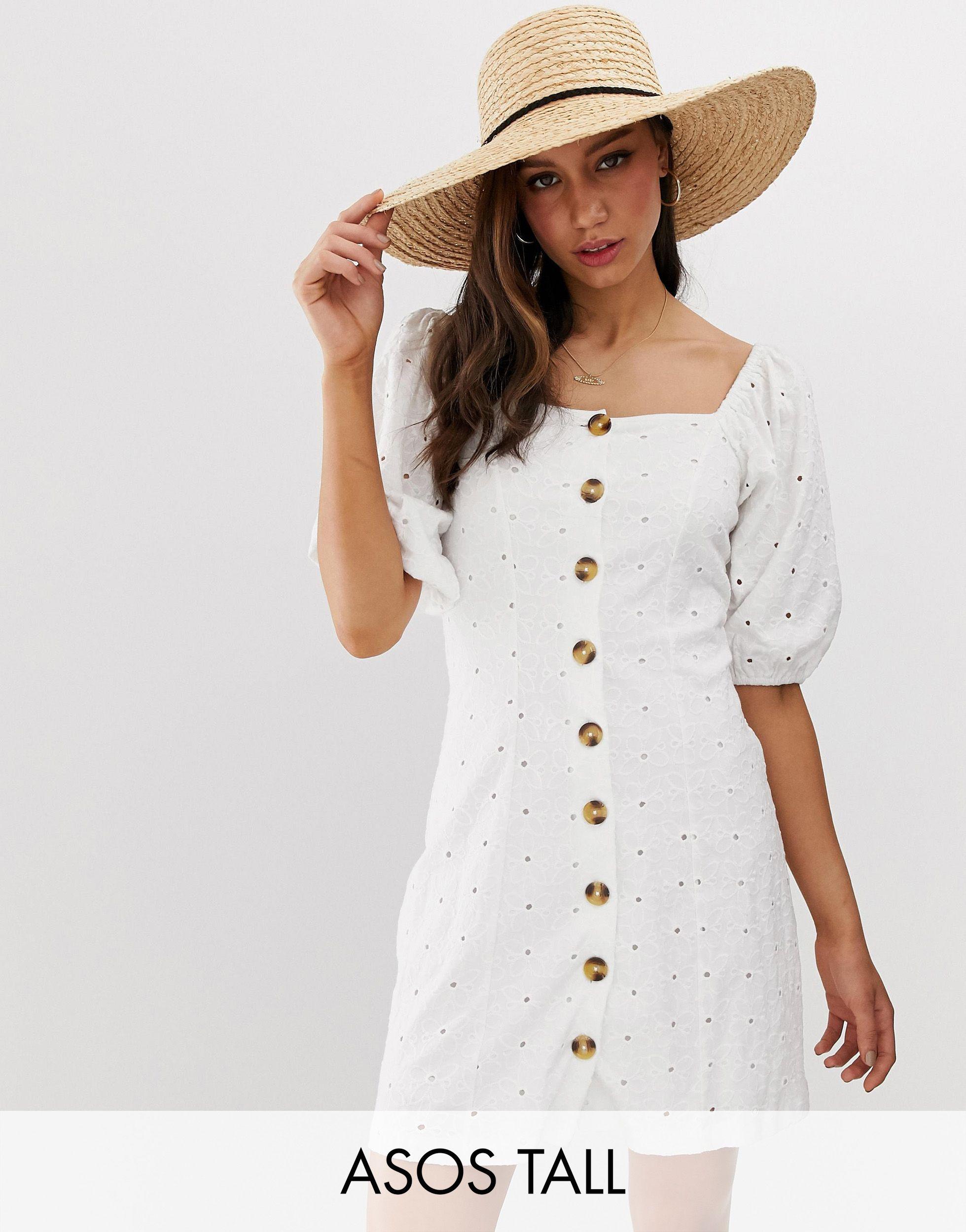 asos design broderie maxi tea dress