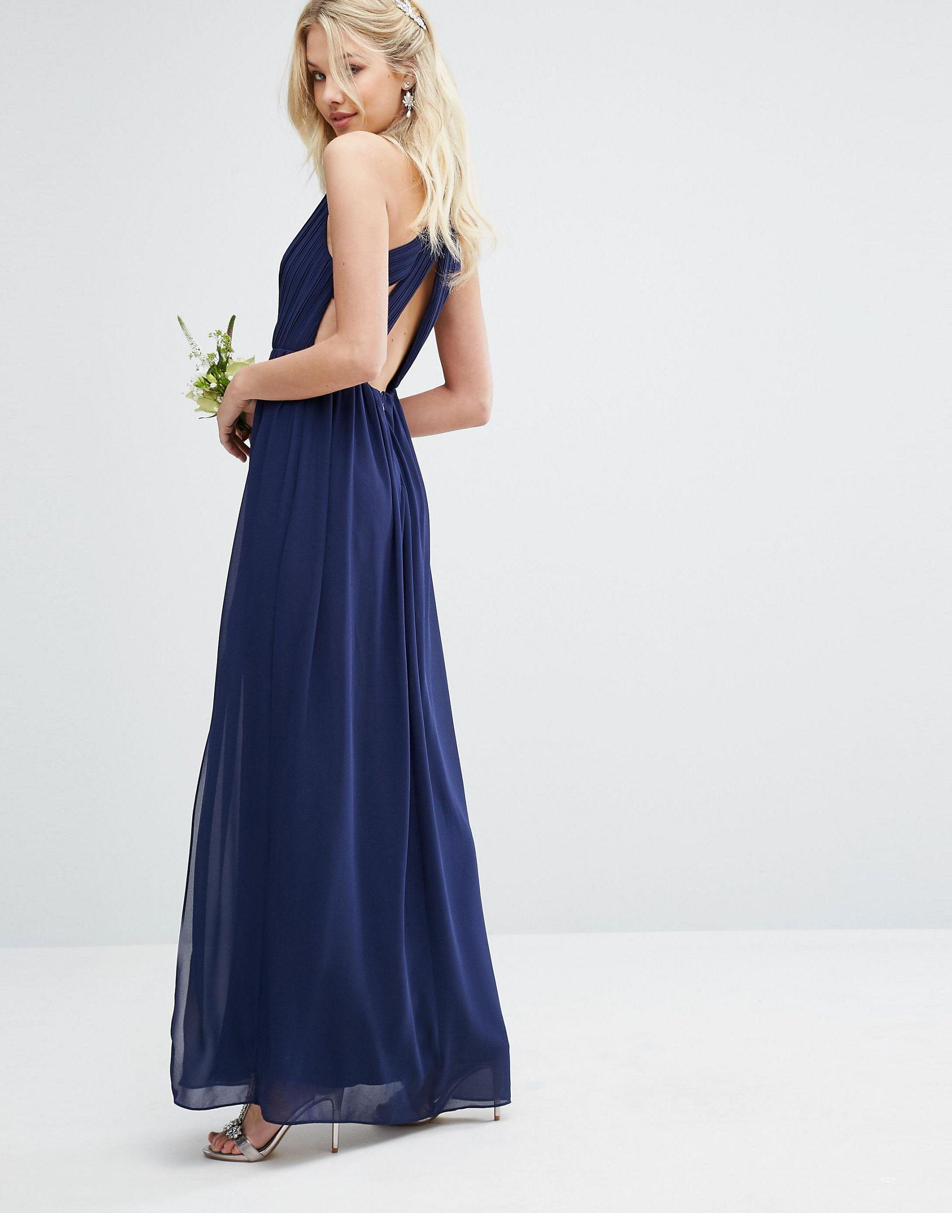 navy maxi bridesmaid dress