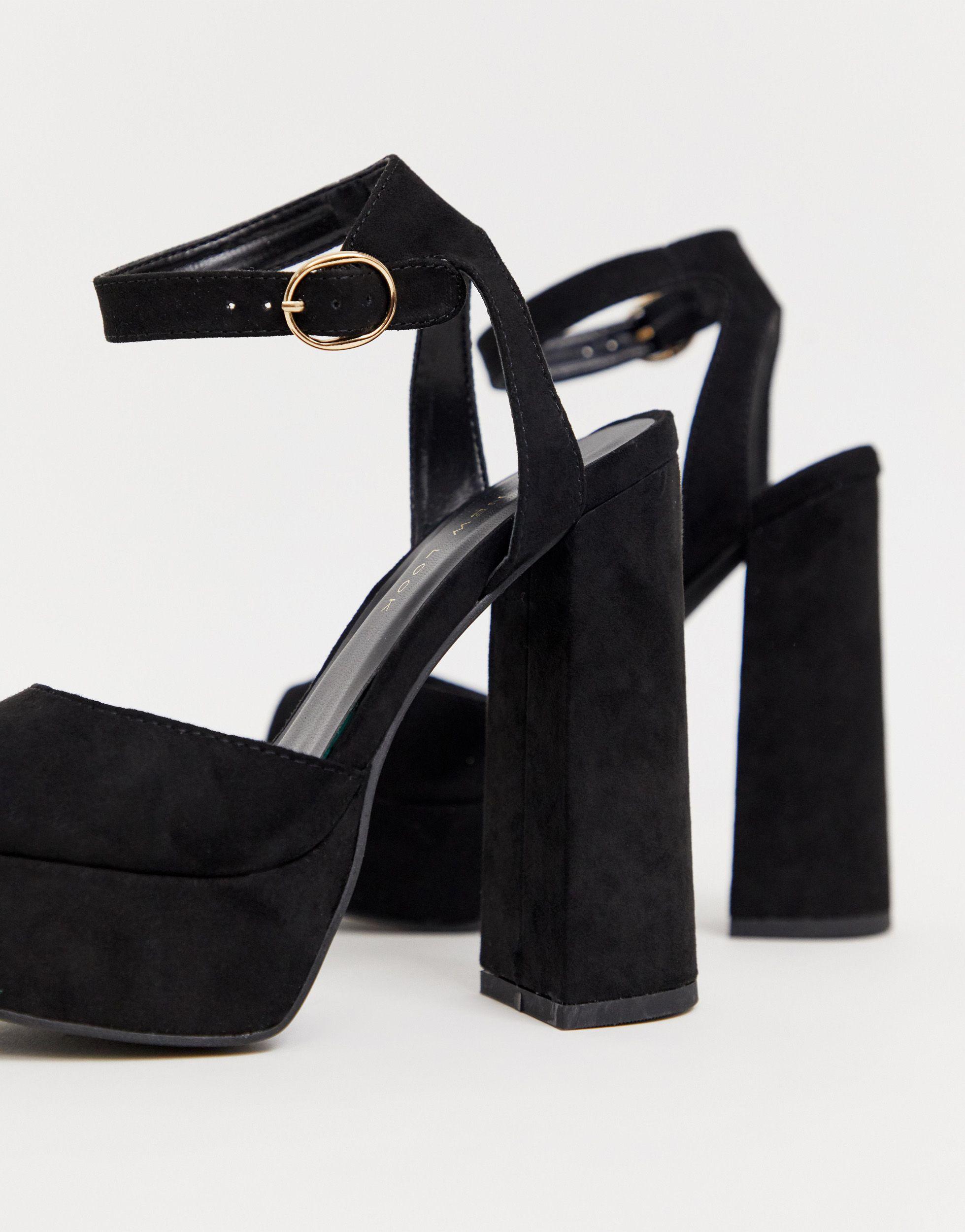 High heel sandals woman heel 10 cm black leather | Barca Stores