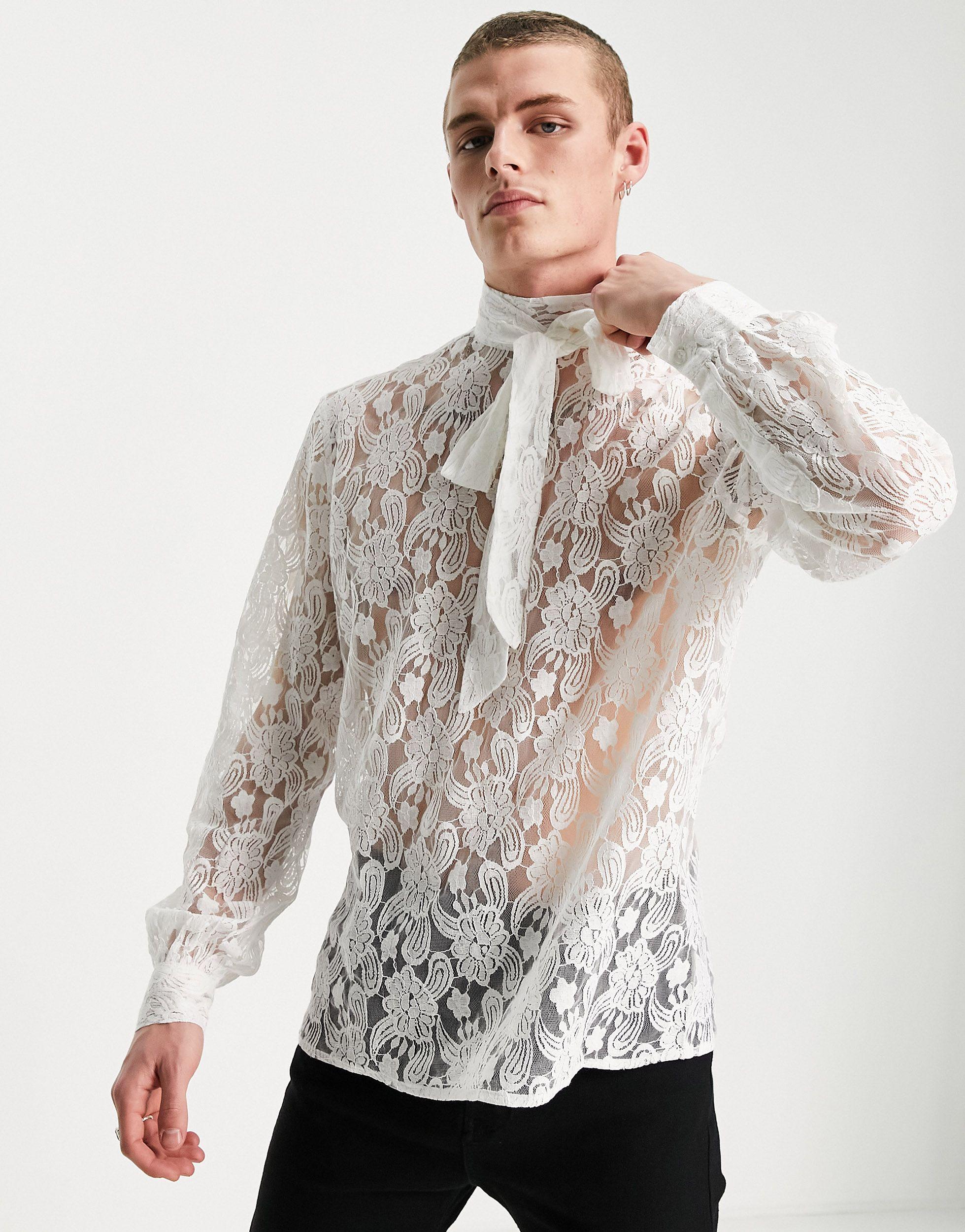 ASOS Regular Fit Lace Shirt With 