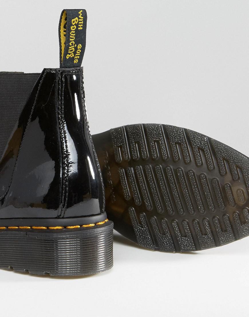 Dr. Martens Leather Bianca Black Patent Chelsea Boots | Lyst