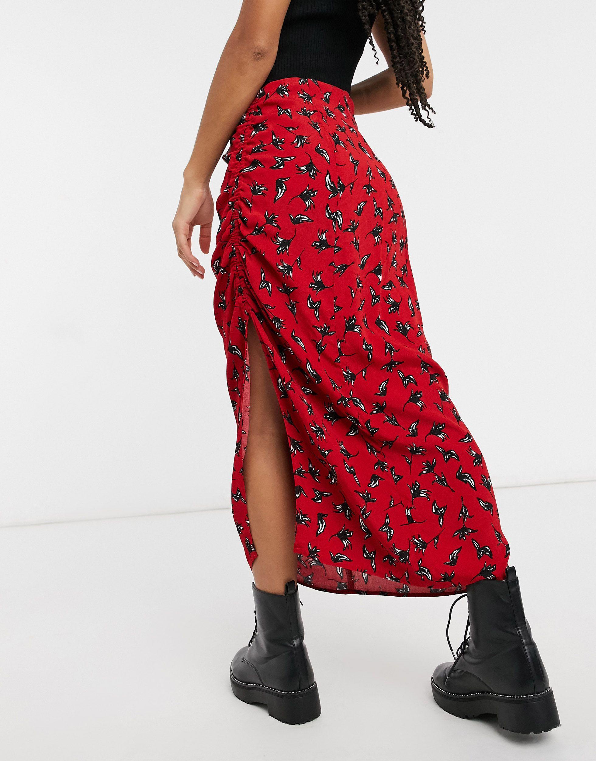 Stradivarius red skirt Clearance