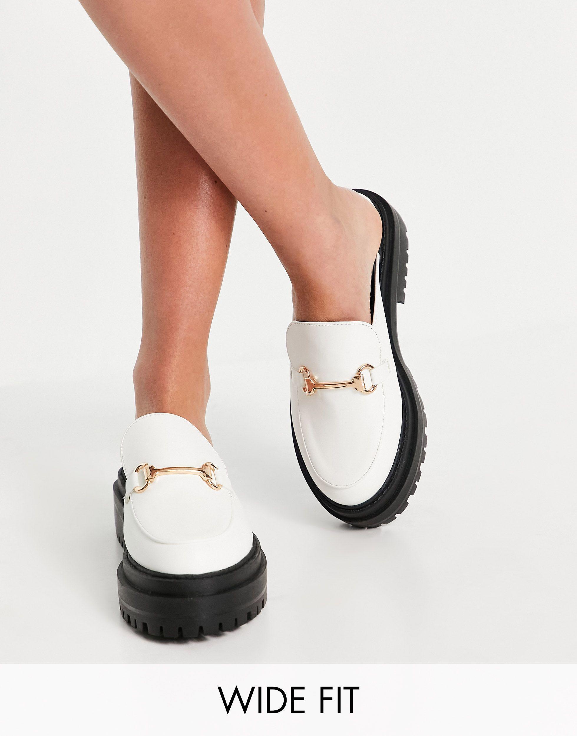 Raid Wide Fit Sadie Chunky Backless Loafers in |
