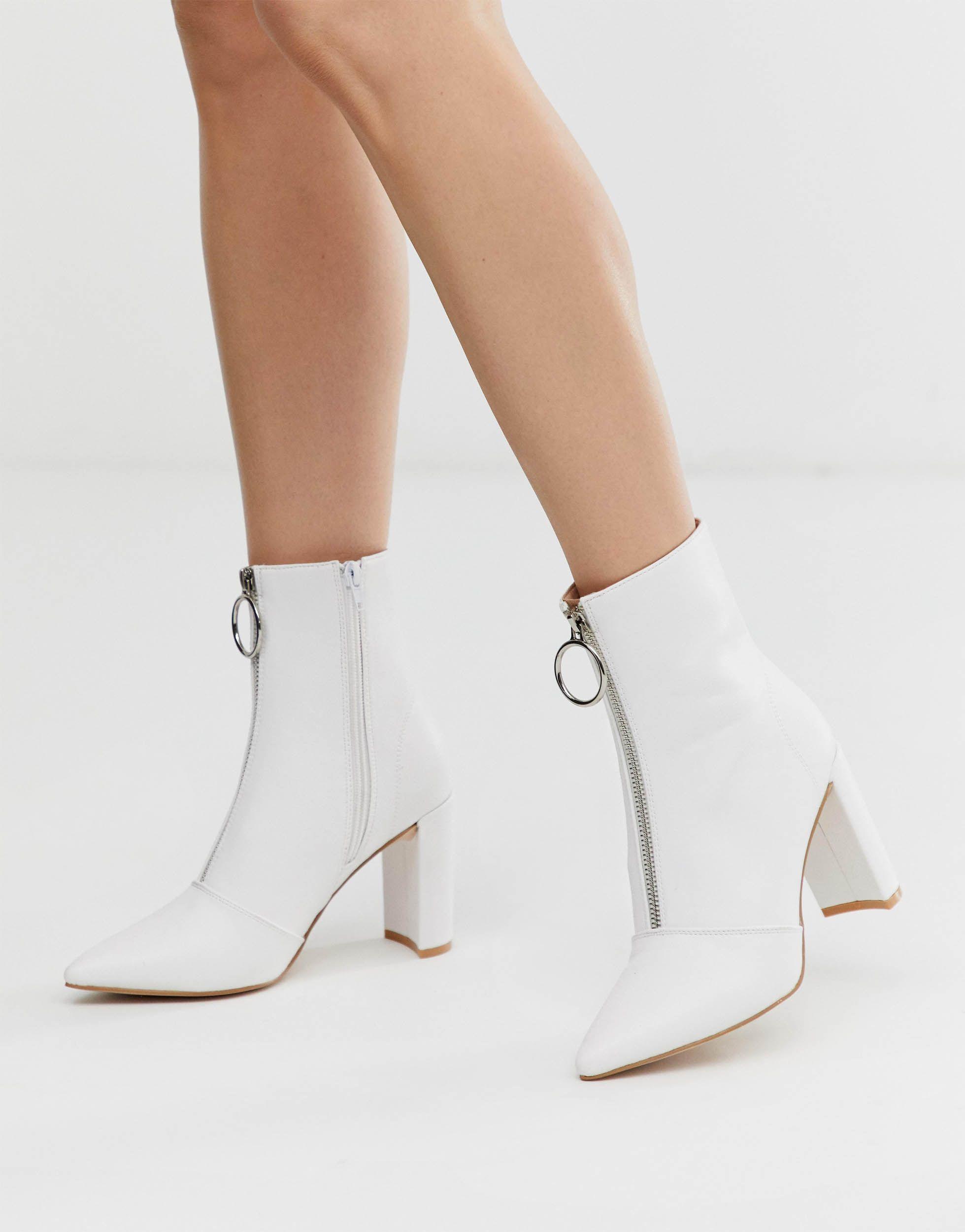 bottines à talons blanches