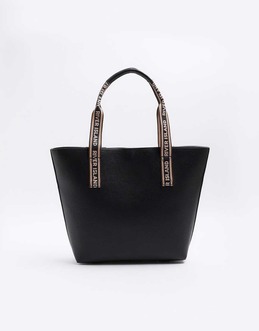 River island black shopper bag best sale