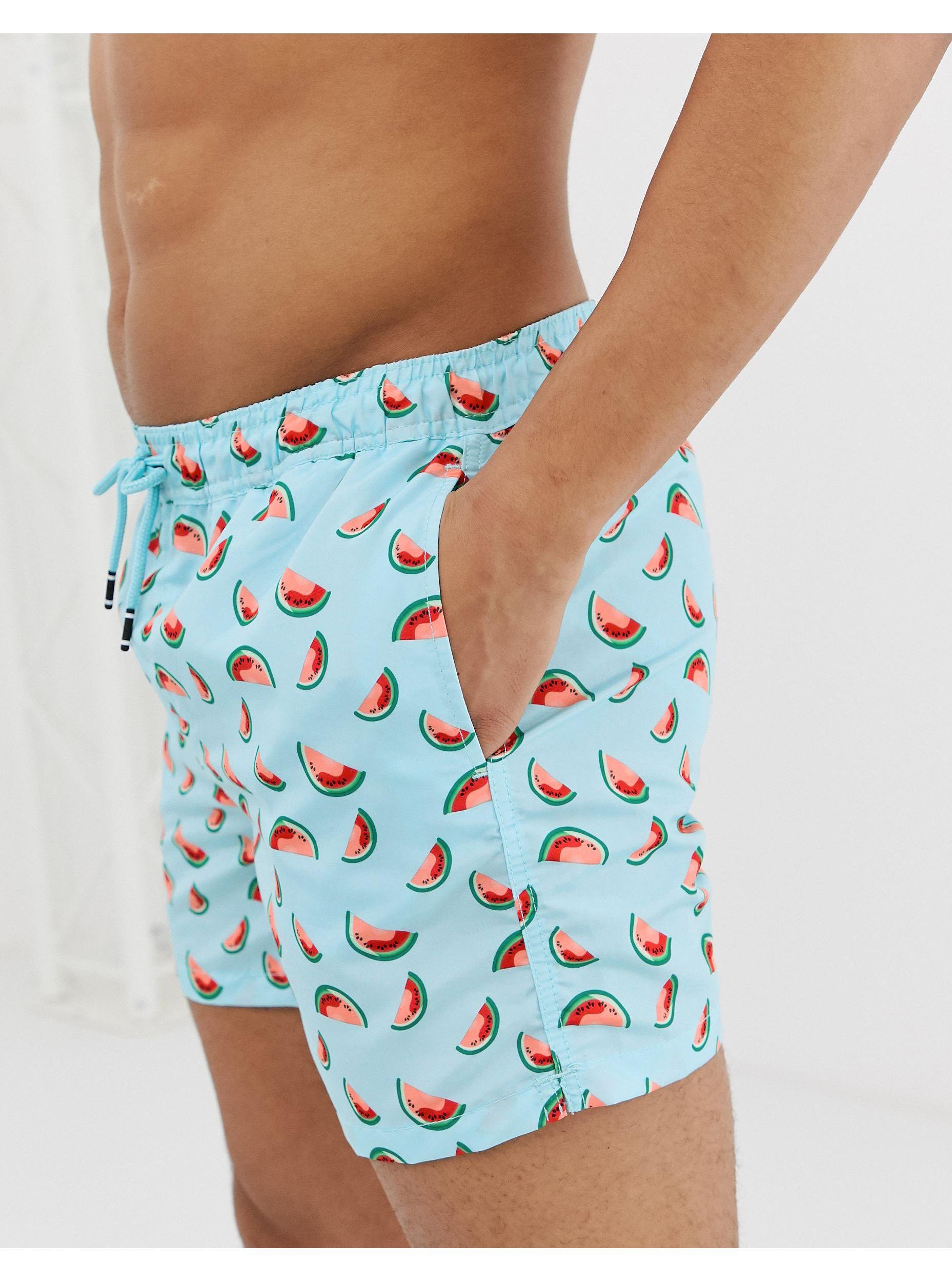 Jack & Jones – Badeshorts mit Wassermelonen-Muster in Blau für Herren |  Lyst DE