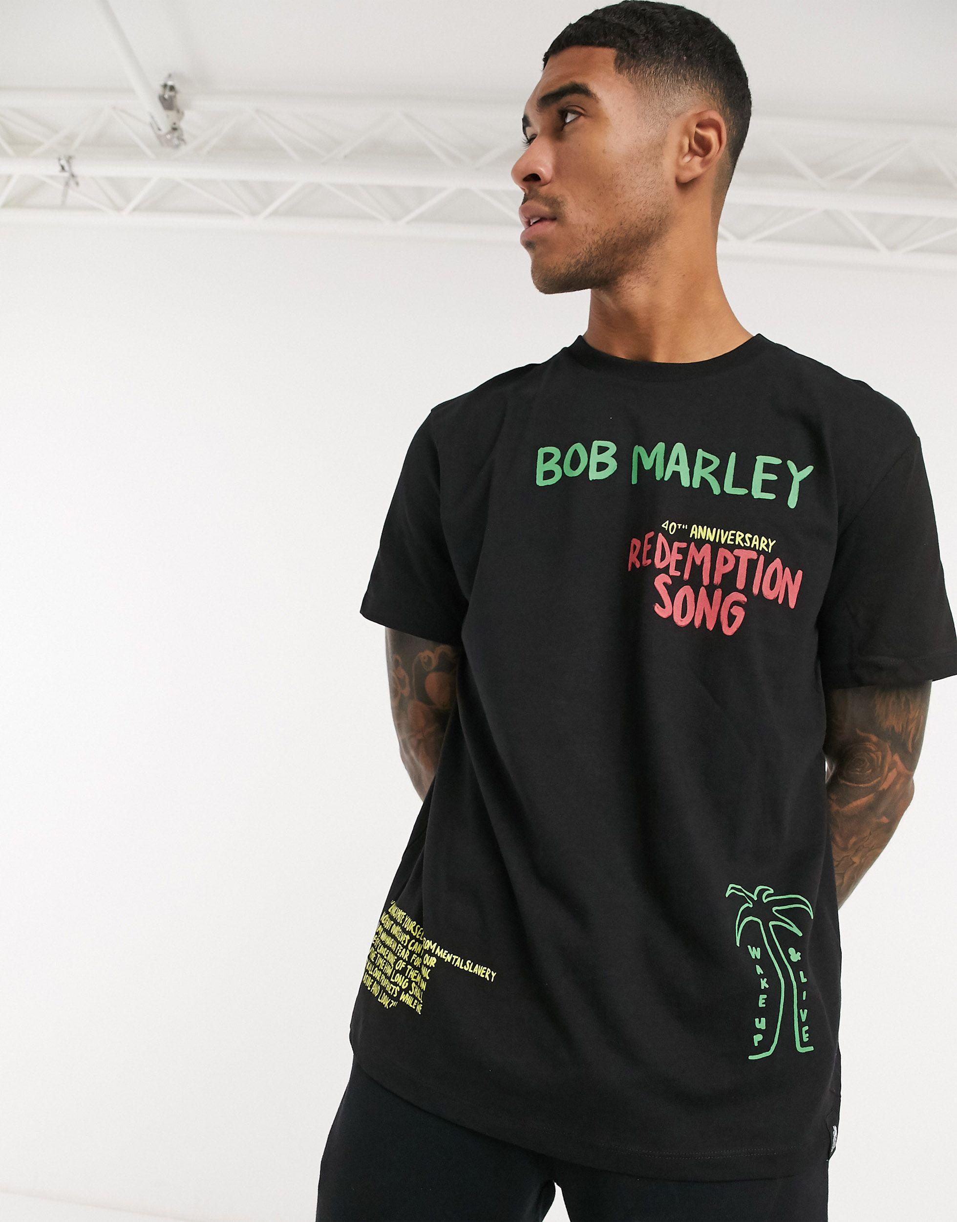 Pull&Bear Bob Marley T-shirt in Black for Men | Lyst
