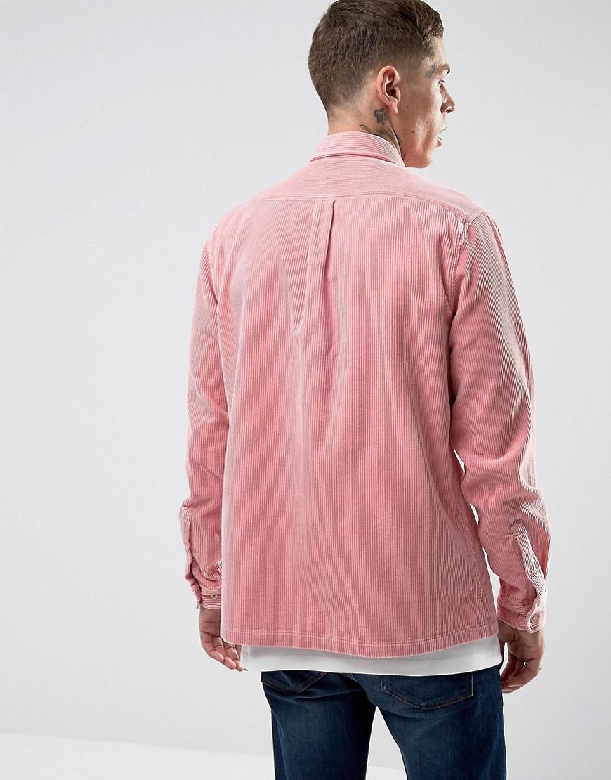 ASOS Overshirt In Heavy Cord In Pink for Men | Lyst