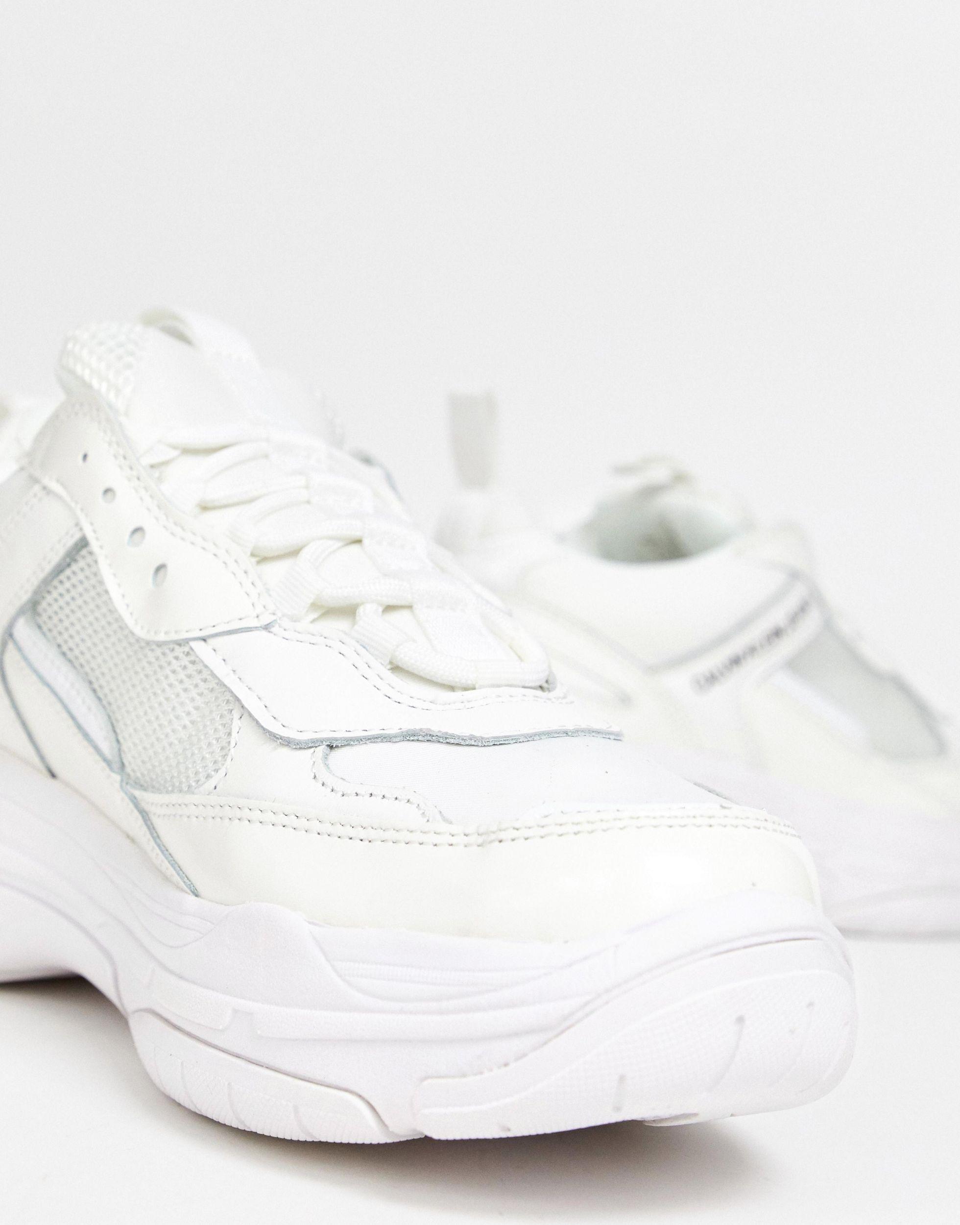 Calvin Klein Denim Marvin Chunky Trainers in White for Men | Lyst