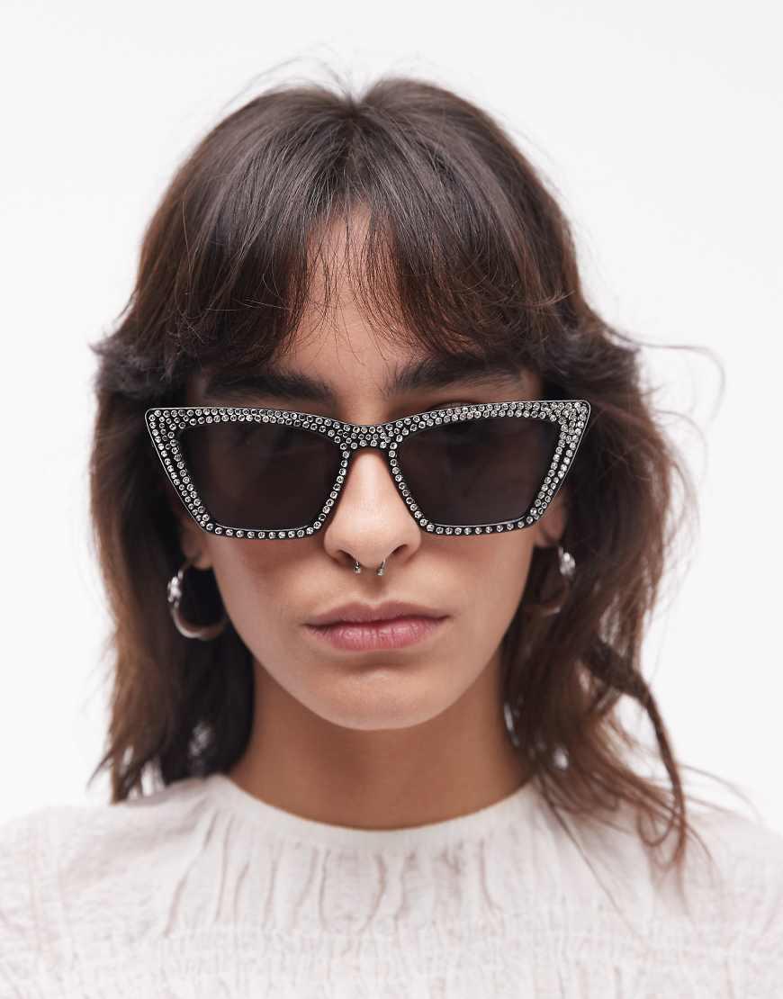 Other Stories Studded Cat Eye Sunglasses in Grey Lyst UK