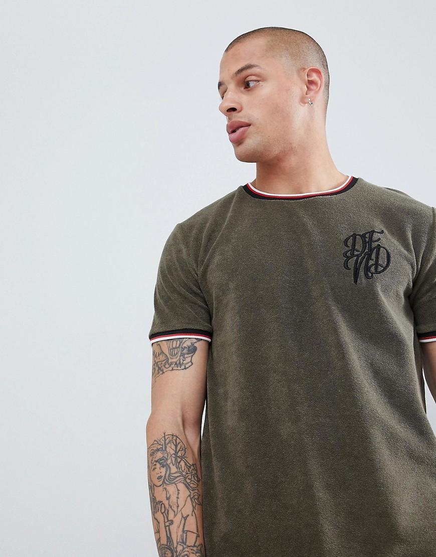 Defend London T Shirt Mit Ringerrcken Aus Frottee In Grun Fur Herren Lyst