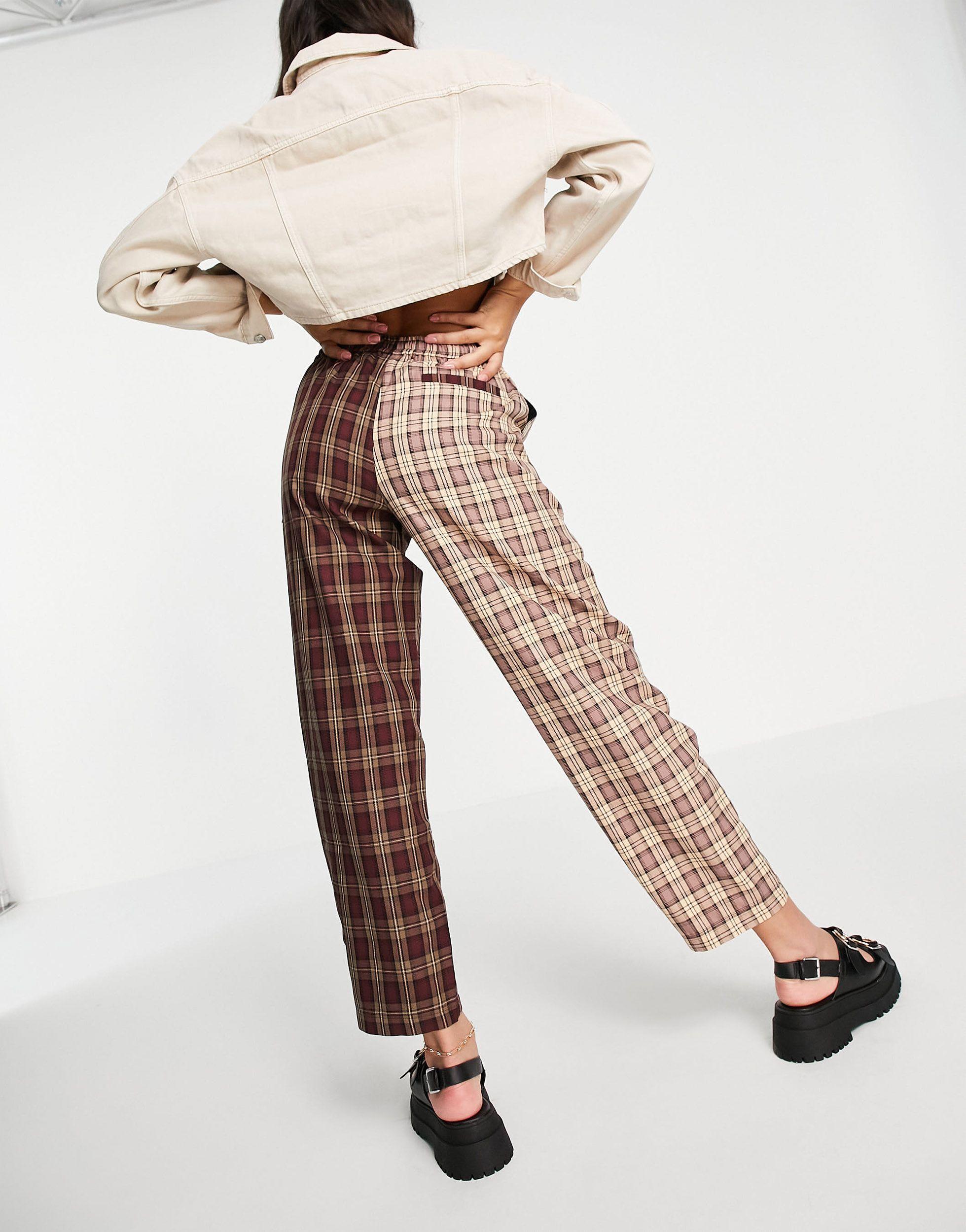 Collusion Unisex Spliced Check Straight 
