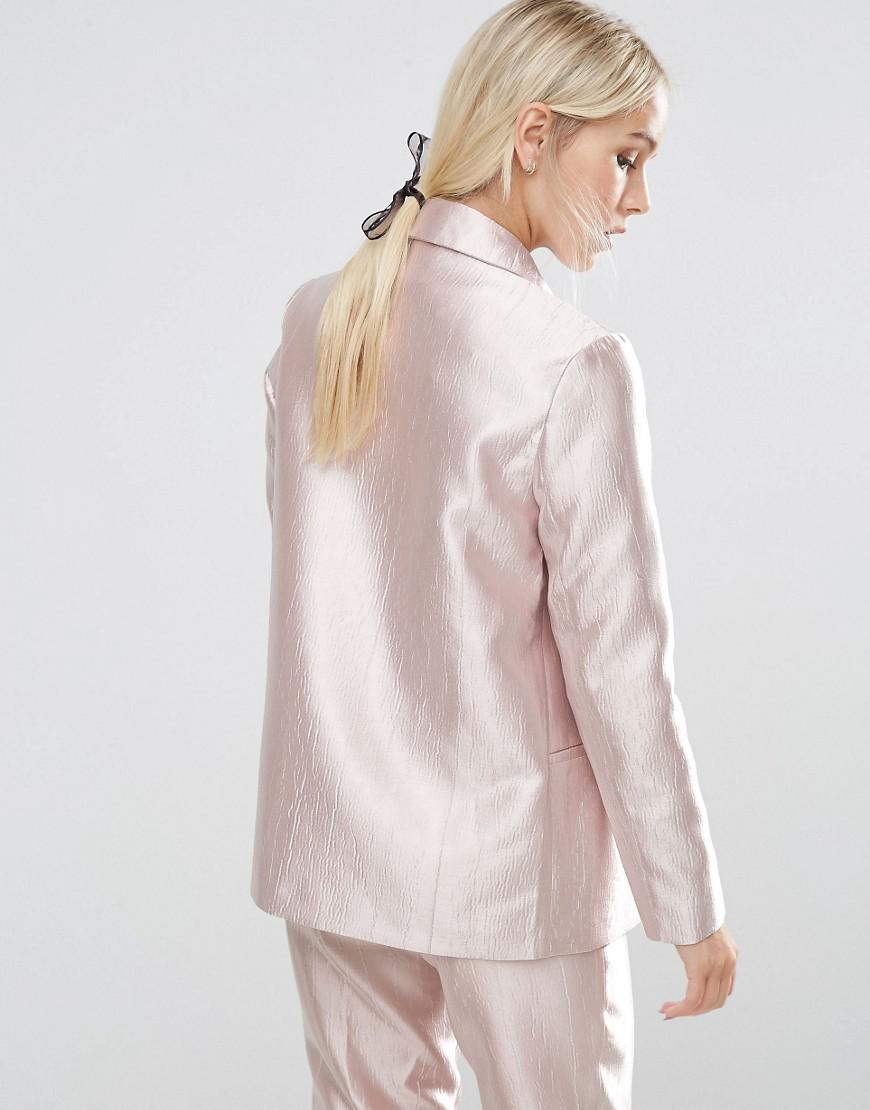 Pink metallic shop blazer