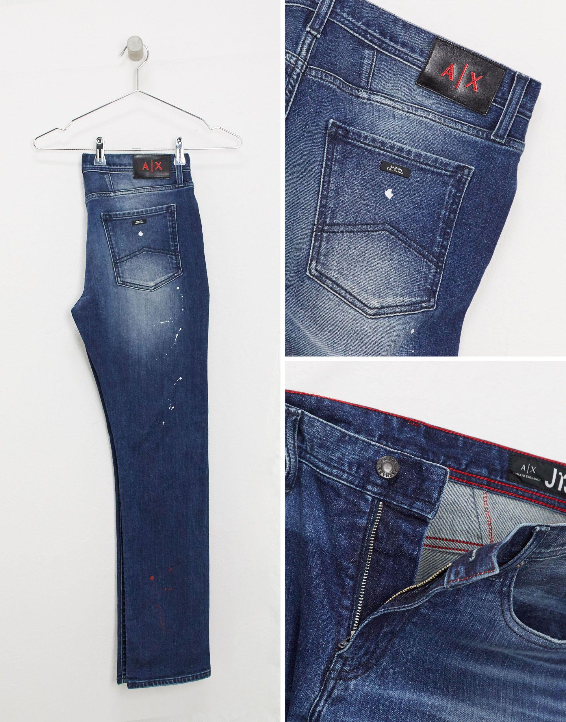 armani paint splatter jeans