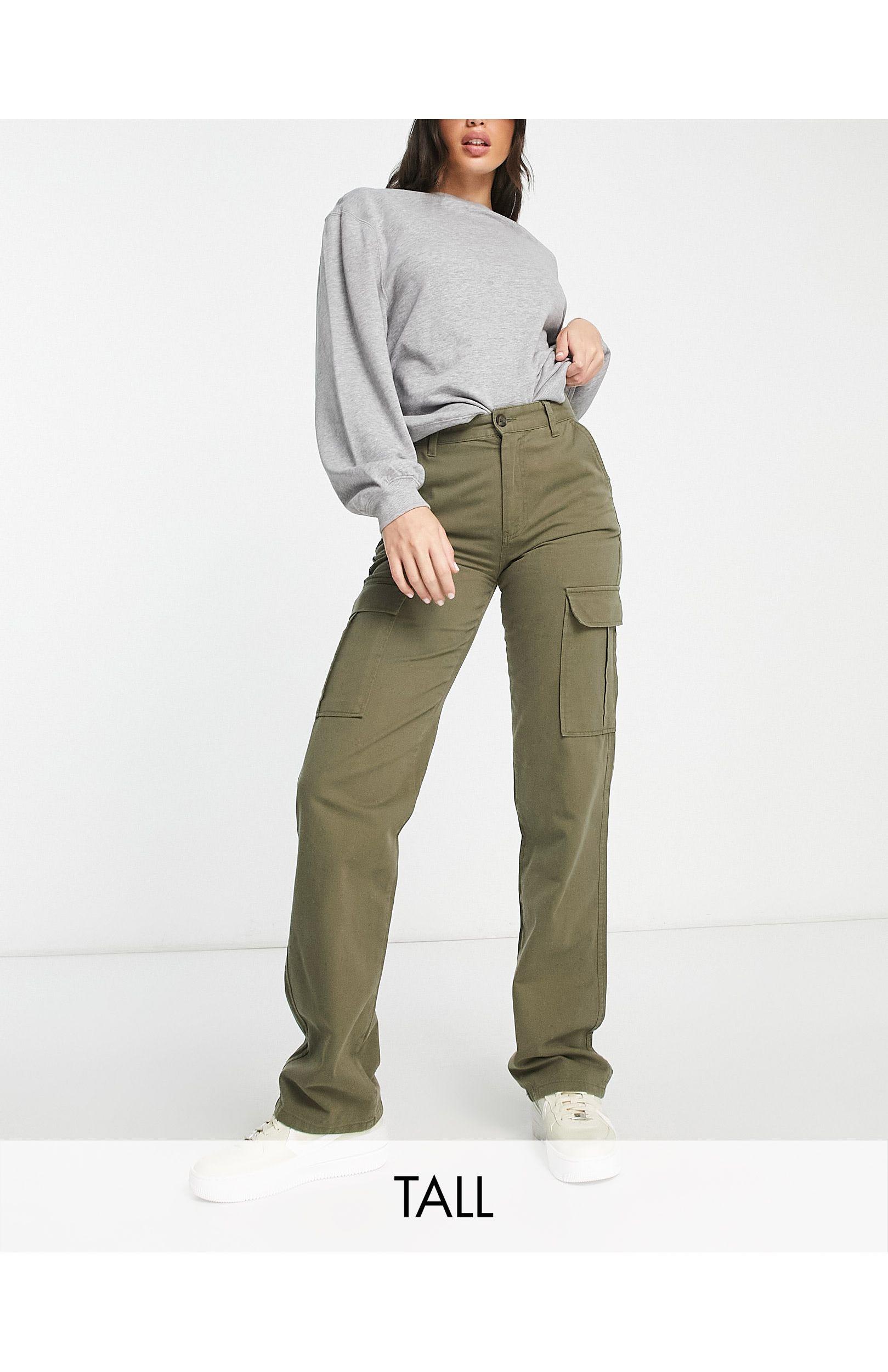 Stradivarius Tall Straight Leg Cargo Trouser in White Lyst