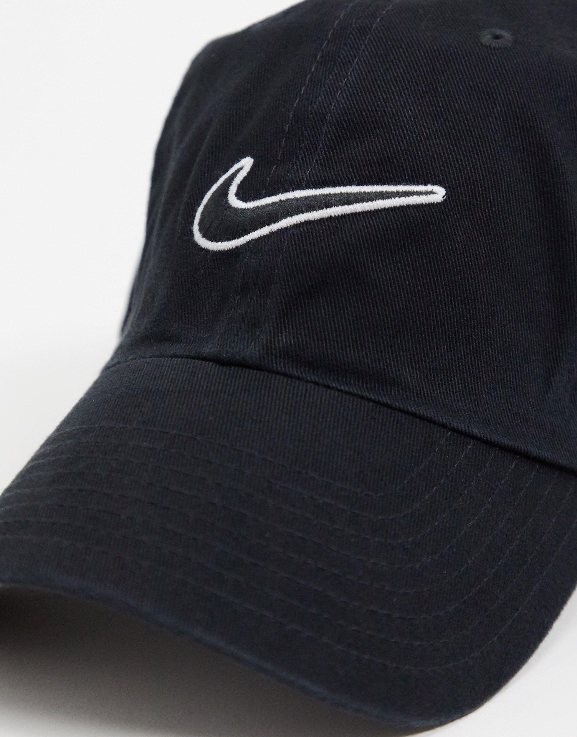 nike swoosh cap in black