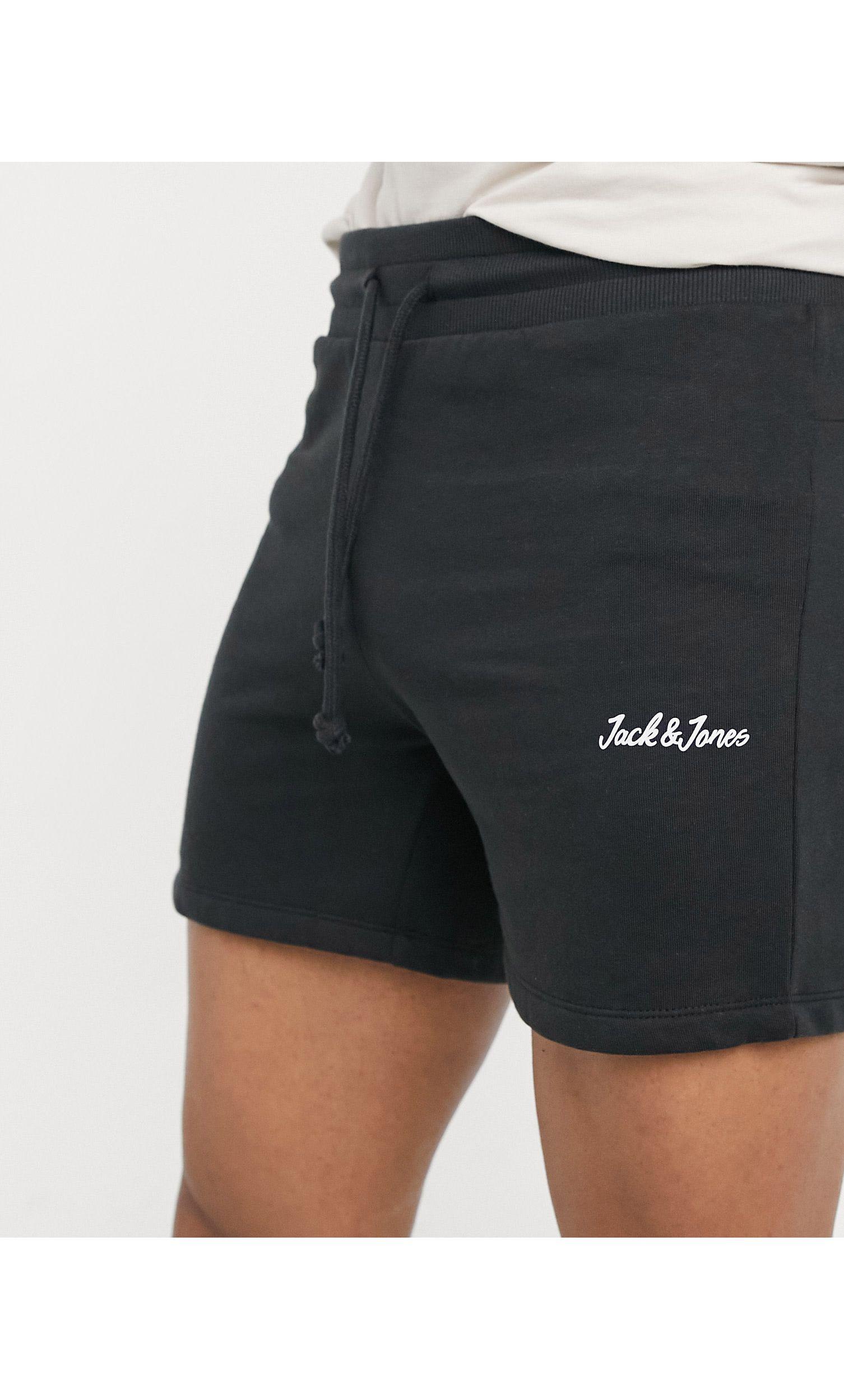 Jack & Jones Core Sweat Shorts With Script Logo in Black for Men - Lyst