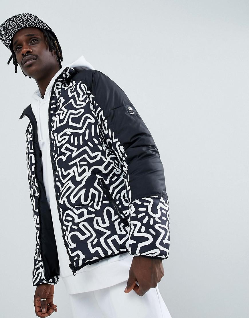 Element X Keith Haring Reversible Puffer Jacket in Black for Men ...