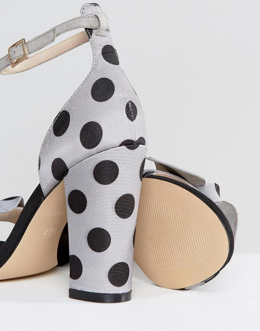 polka dot block heels