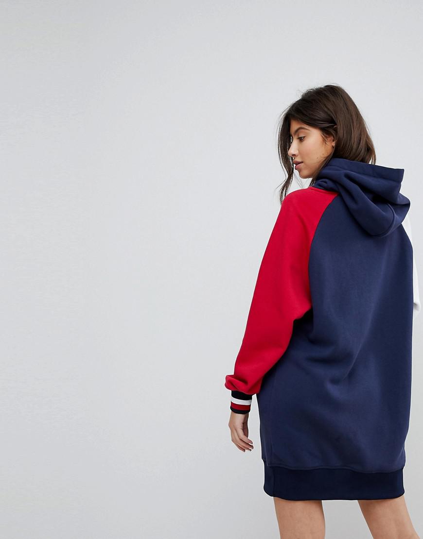 tommy hilfiger colorblock hoodie dress
