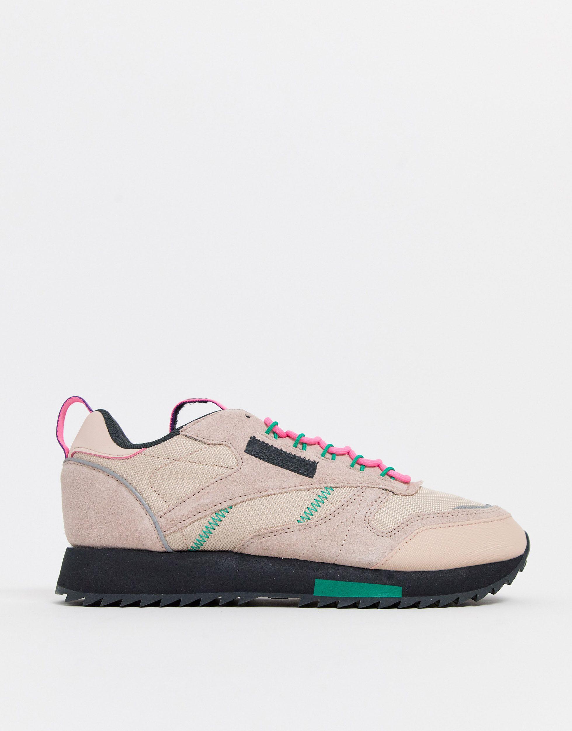 reebok classic trail shoe in pink