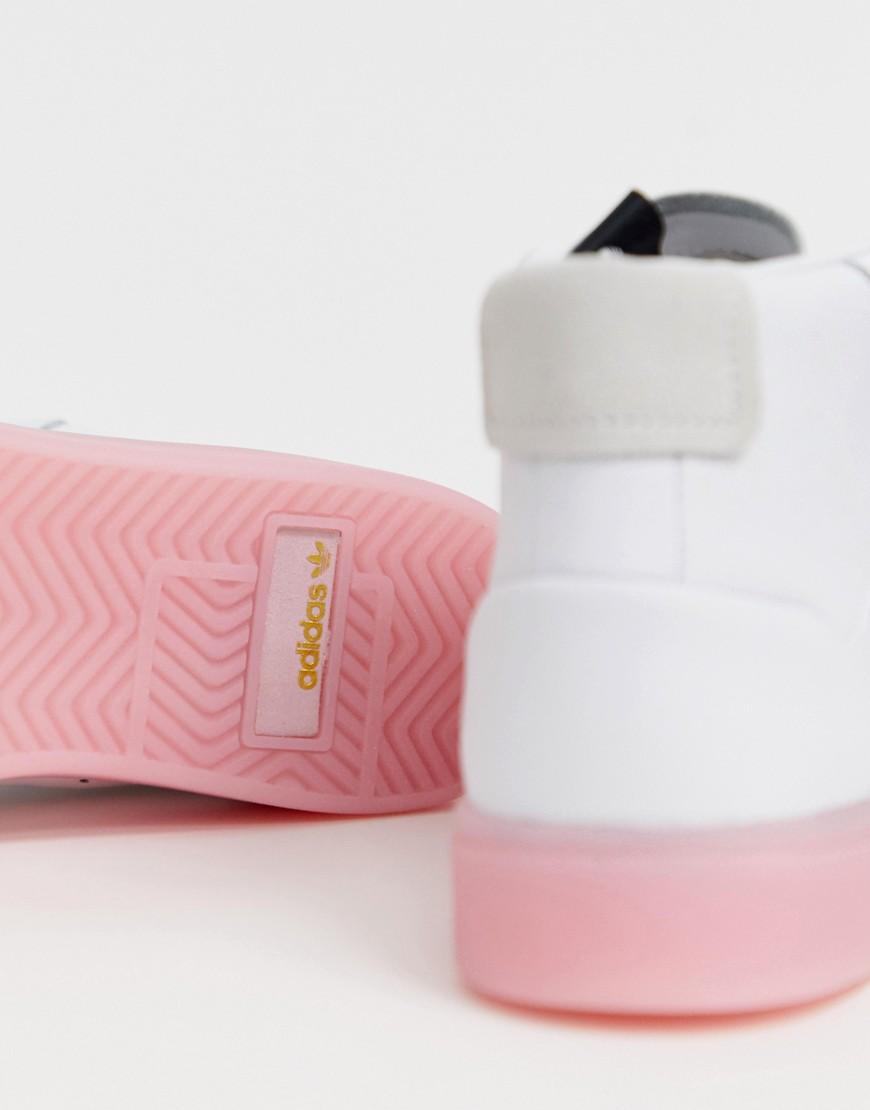 adidas sleek mid white pink