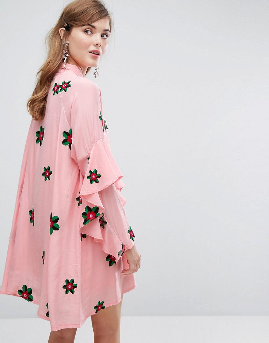 Sister Jane Synthetic Smock Dress With 
