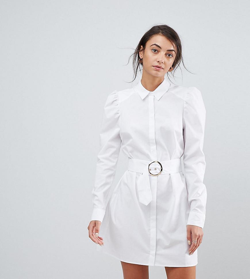 white mini shirt dress